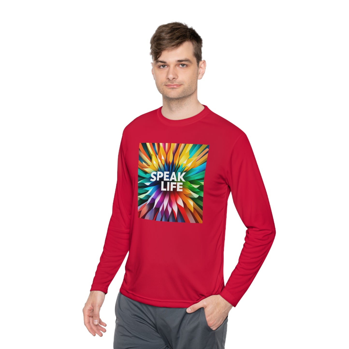 "Speak Life" Burst of Color Unisex Lightweight Long Sleeve Tee