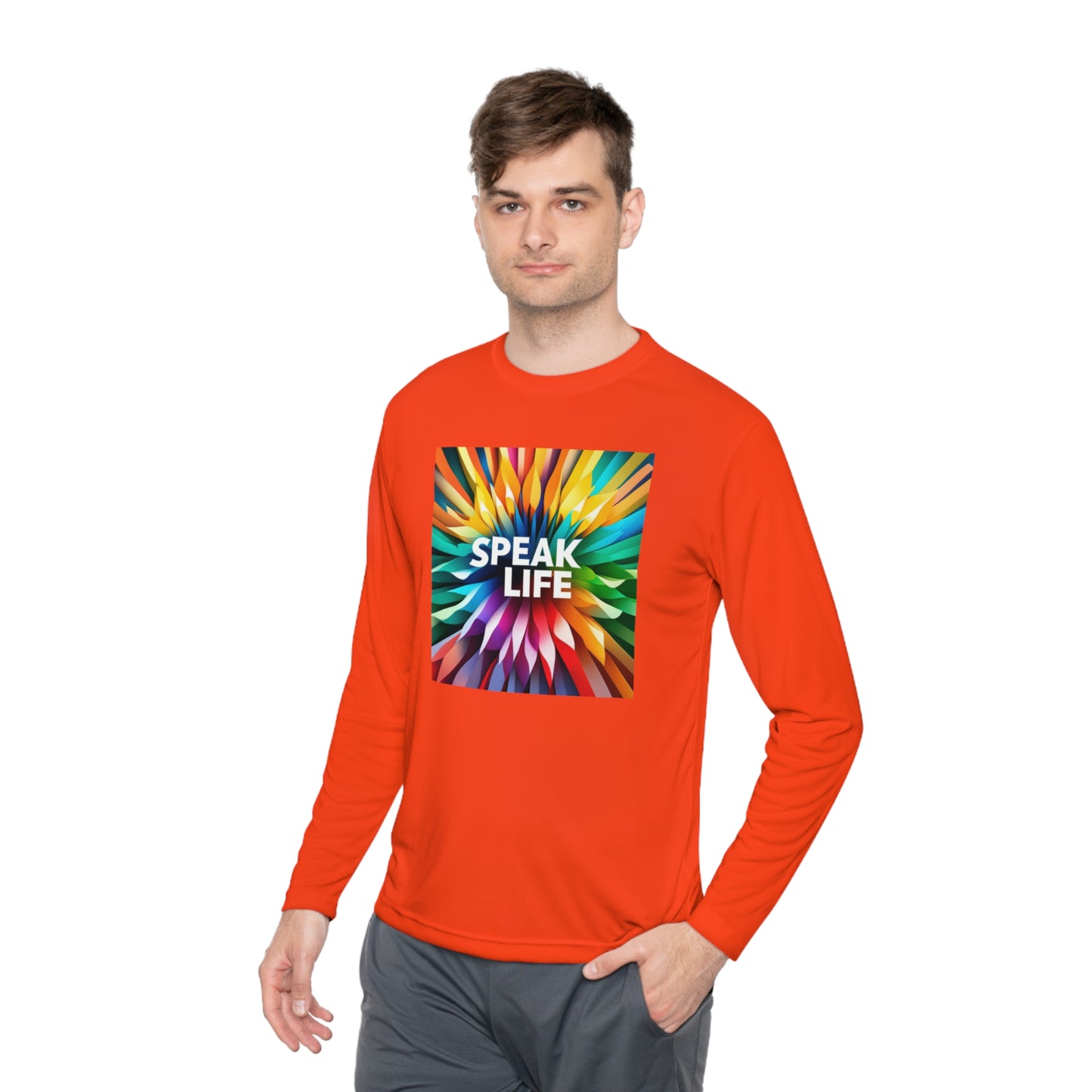 "Speak Life" Burst of Color Unisex Lightweight Long Sleeve Tee