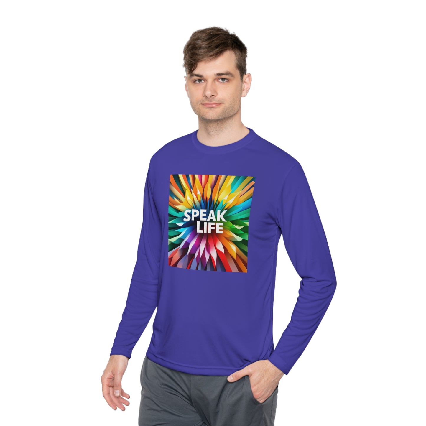 "Speak Life" Burst of Color Unisex Lightweight Long Sleeve Tee