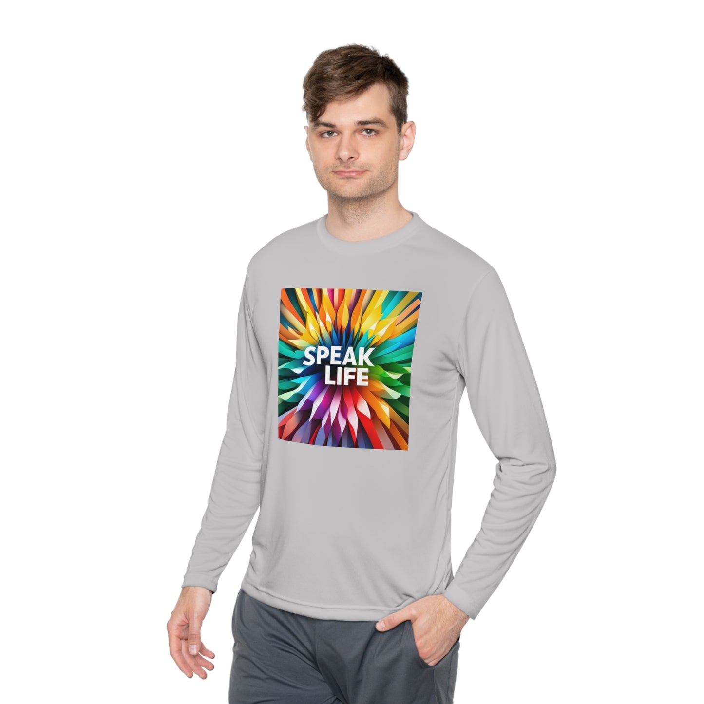 "Speak Life" Burst of Color Unisex Lightweight Long Sleeve Tee