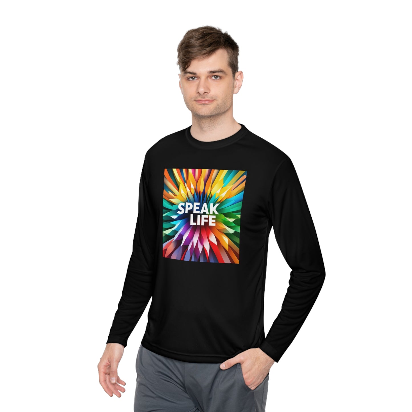 "Speak Life" Burst of Color Unisex Lightweight Long Sleeve Tee