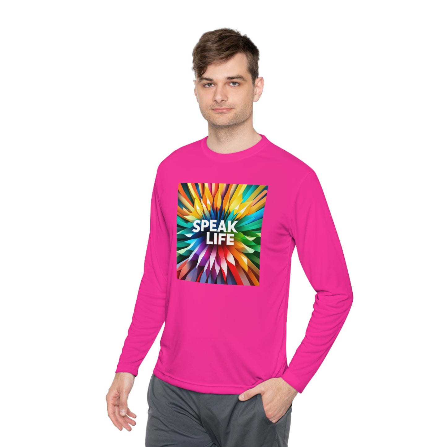 "Speak Life" Burst of Color Unisex Lightweight Long Sleeve Tee