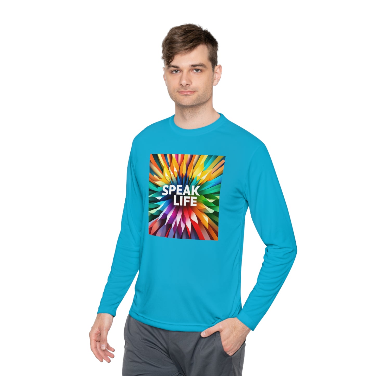 "Speak Life" Burst of Color Unisex Lightweight Long Sleeve Tee