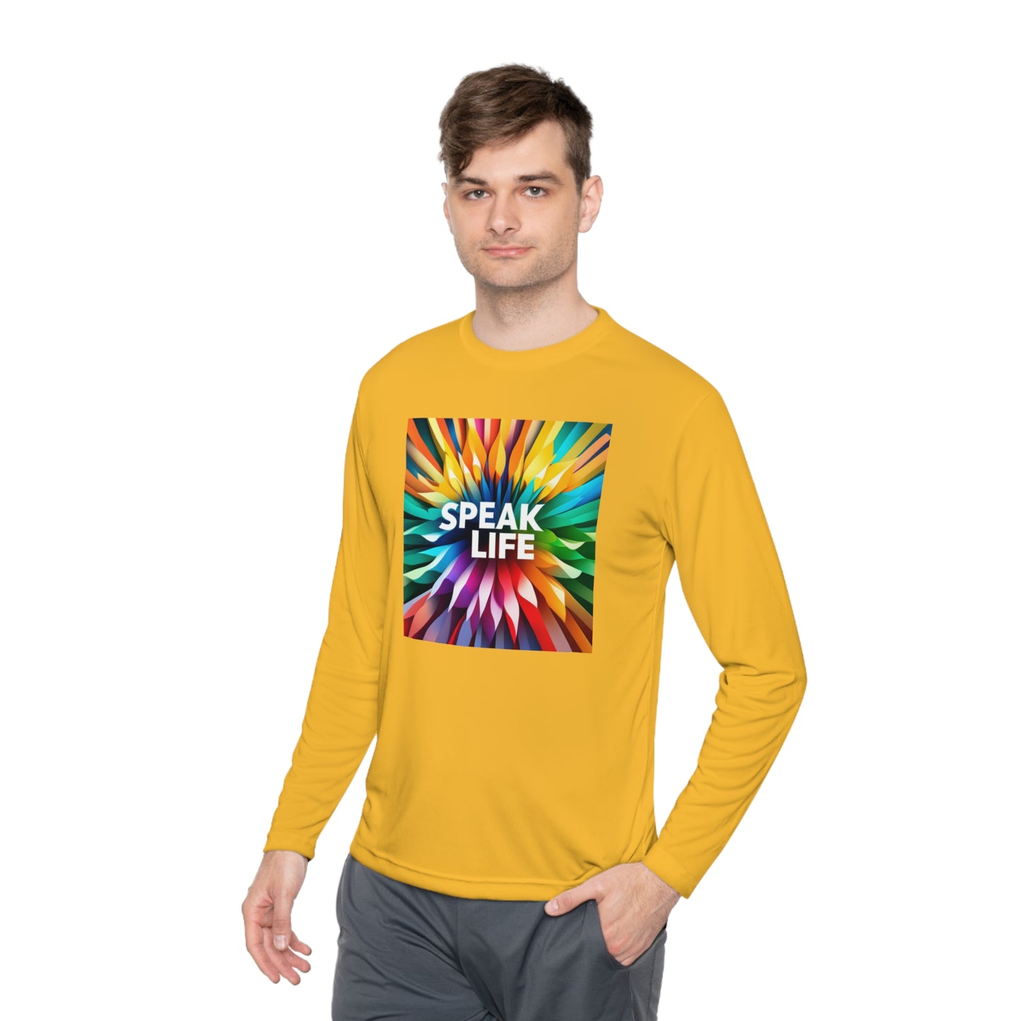 "Speak Life" Burst of Color Unisex Lightweight Long Sleeve Tee