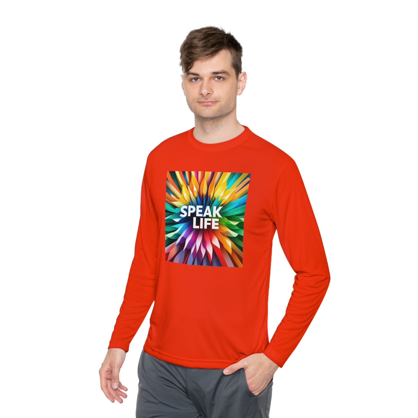 "Speak Life" Burst of Color Unisex Lightweight Long Sleeve Tee