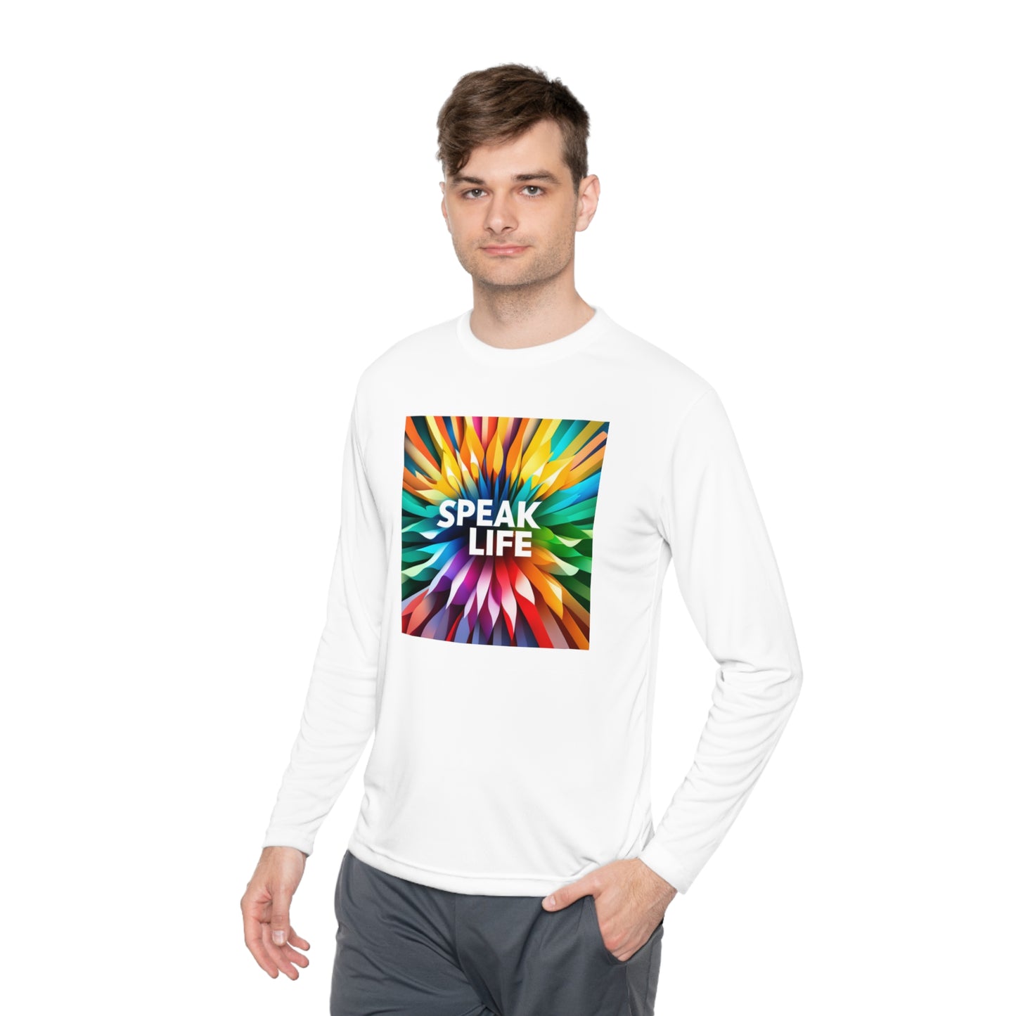 "Speak Life" Burst of Color Unisex Lightweight Long Sleeve Tee
