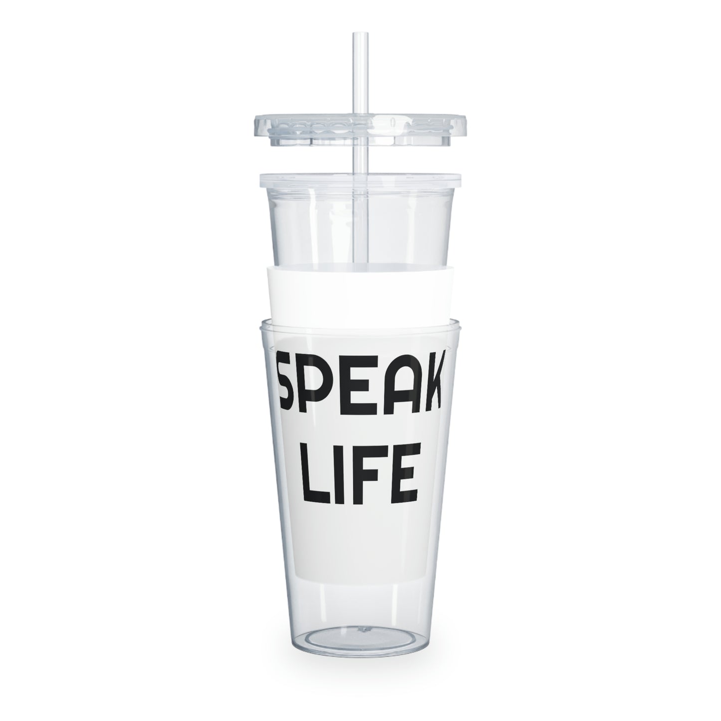 "Speak Life" Plastic Tumbler with Straw
