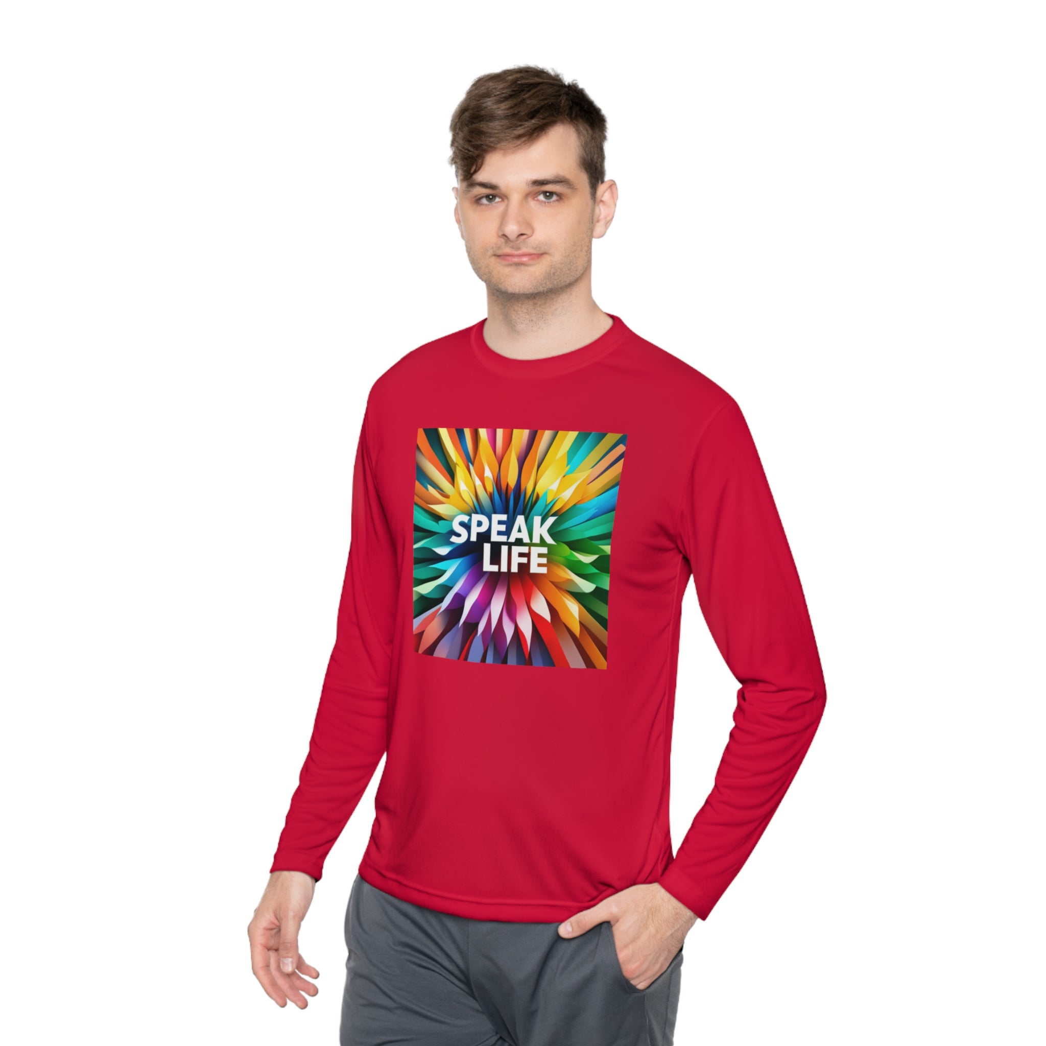 "Speak Life" Burst of Color Unisex Lightweight Long Sleeve Tee