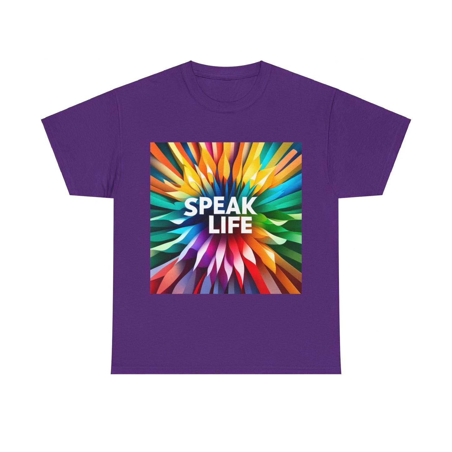 "Speak Life" Burst of Color Unisex Heavy Cotton Tee