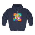 "Speak Life" Paint Splash Unisex Heavy Blend™ Full Zip Hooded Sweatshirt