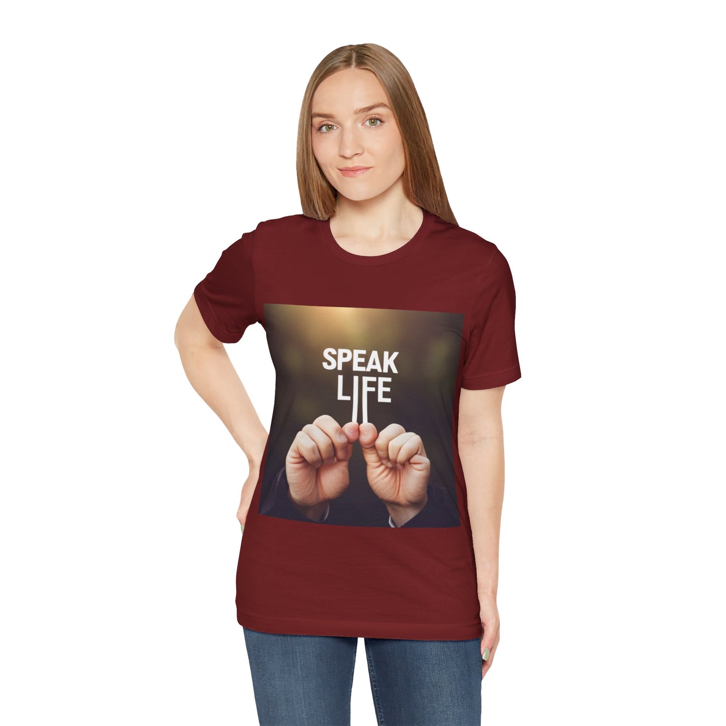 "Speak Life" Hands Unisex Jersey Short Sleeve Tee