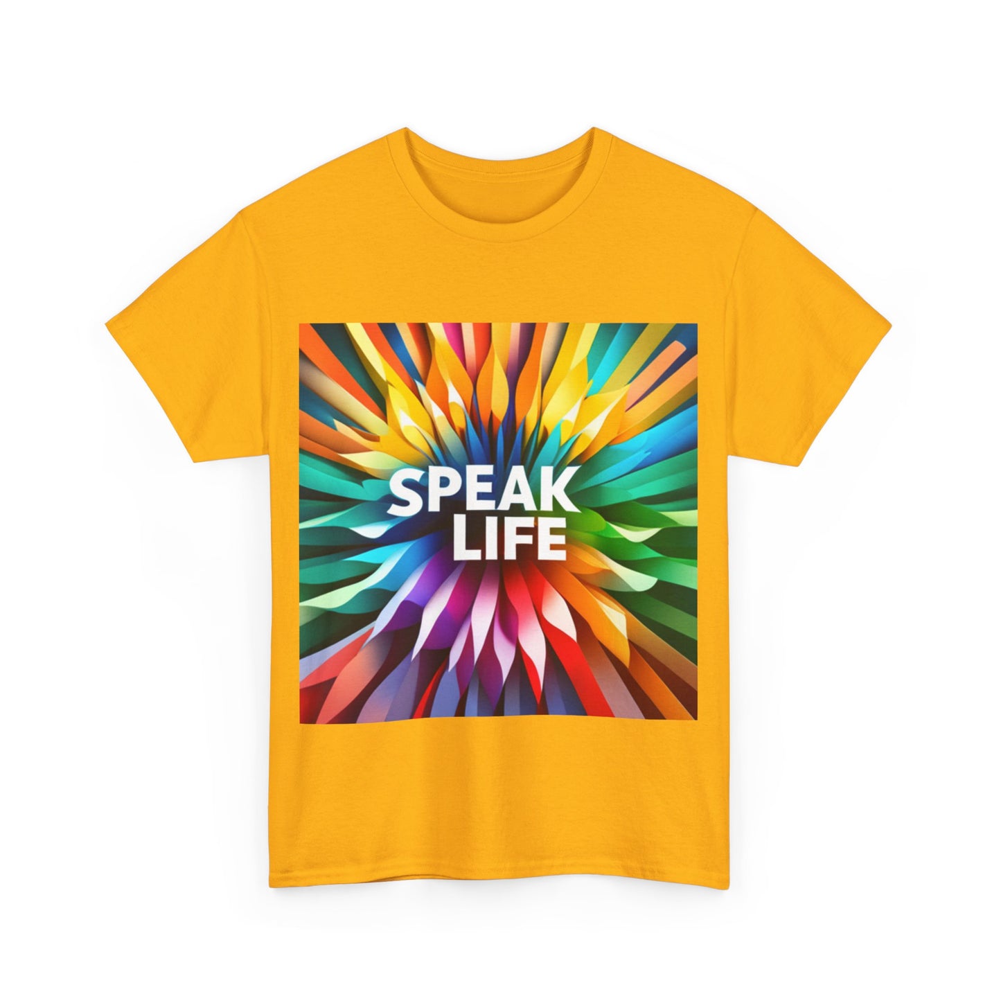 "Speak Life" Burst of Color Unisex Heavy Cotton Tee