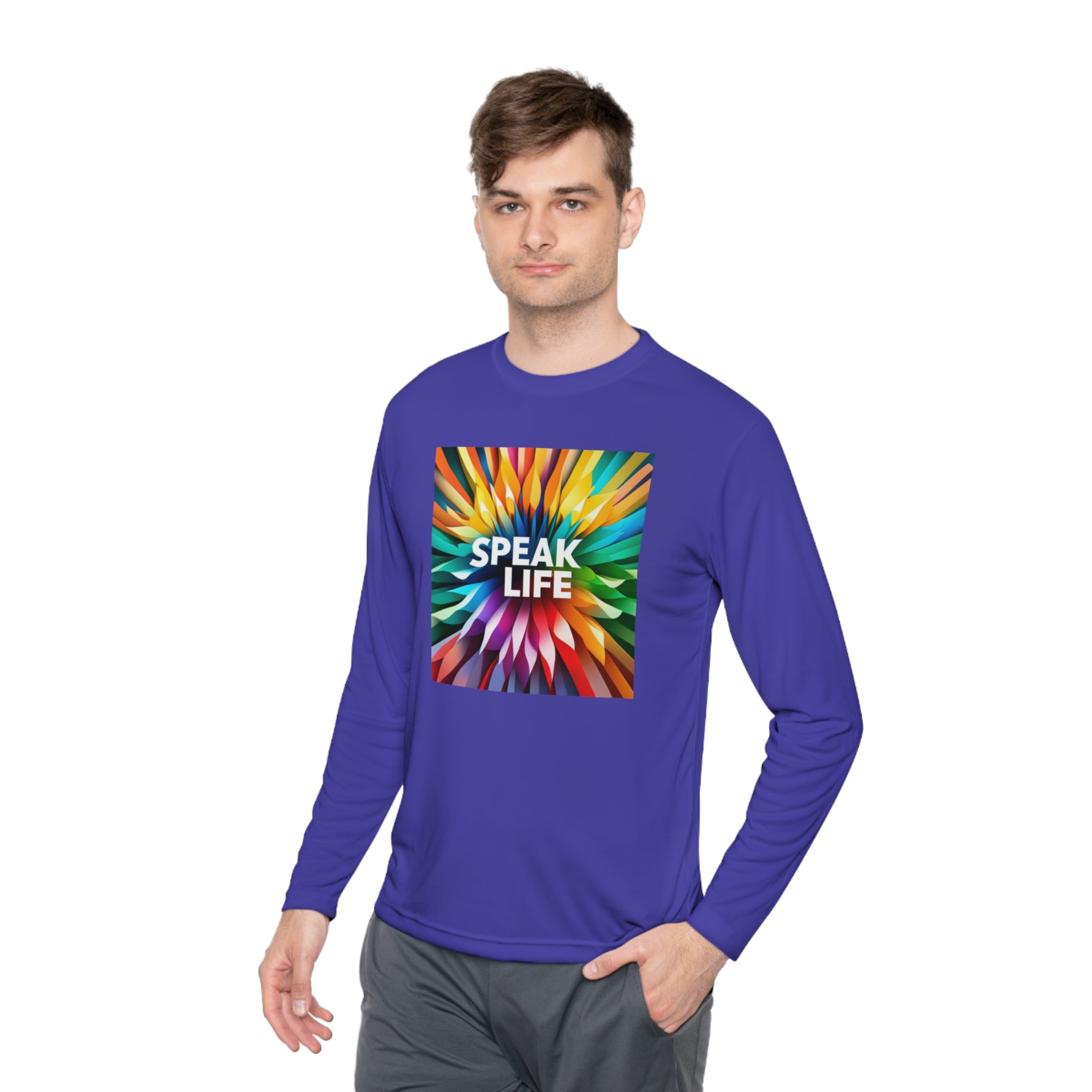 "Speak Life" Burst of Color Unisex Lightweight Long Sleeve Tee