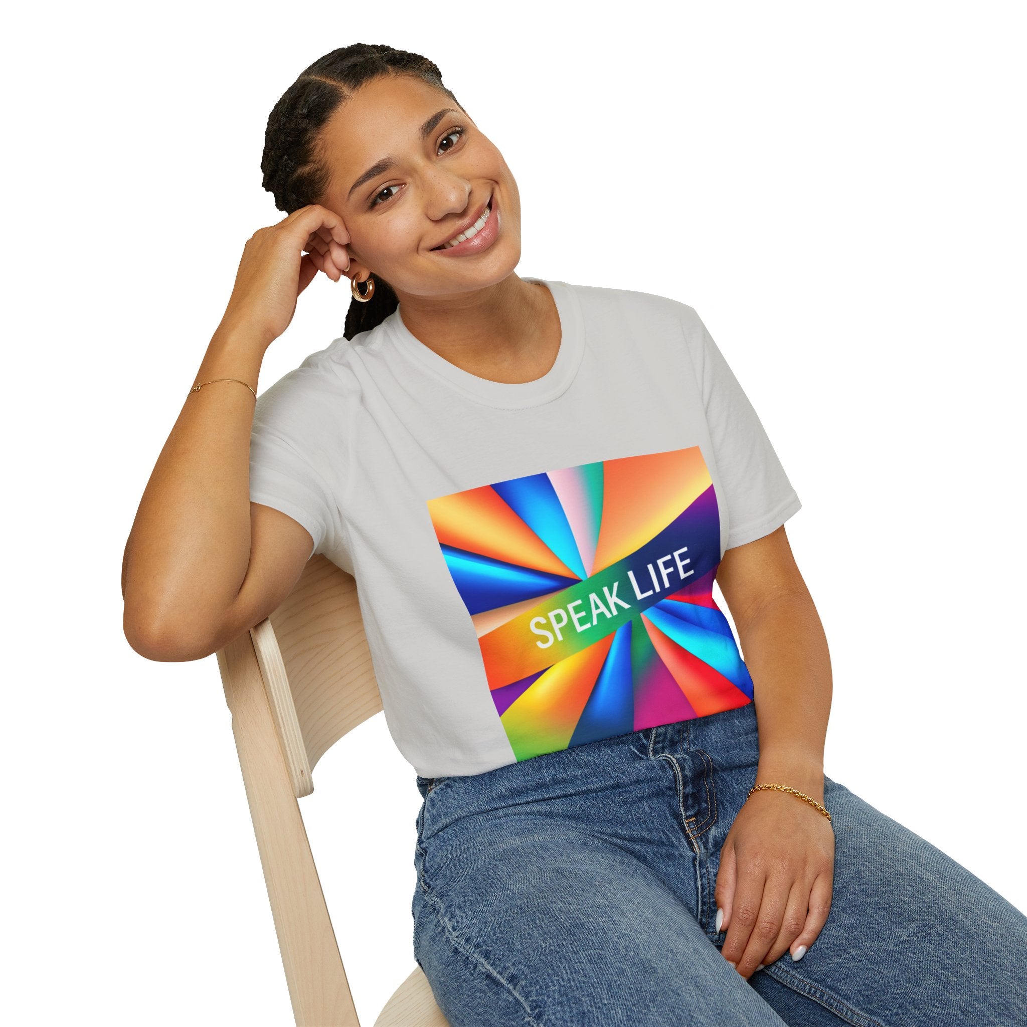 "Speak Life" Kaleidoscope Women's Softstyle T-Shirt