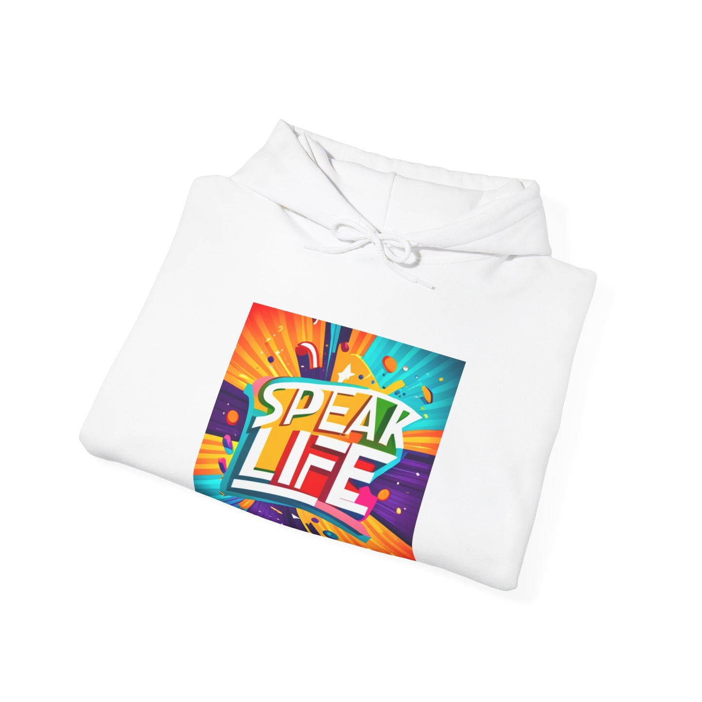 "Speak Life" Paint Splash Unisex Heavy Blend™ Hooded Sweatshirt