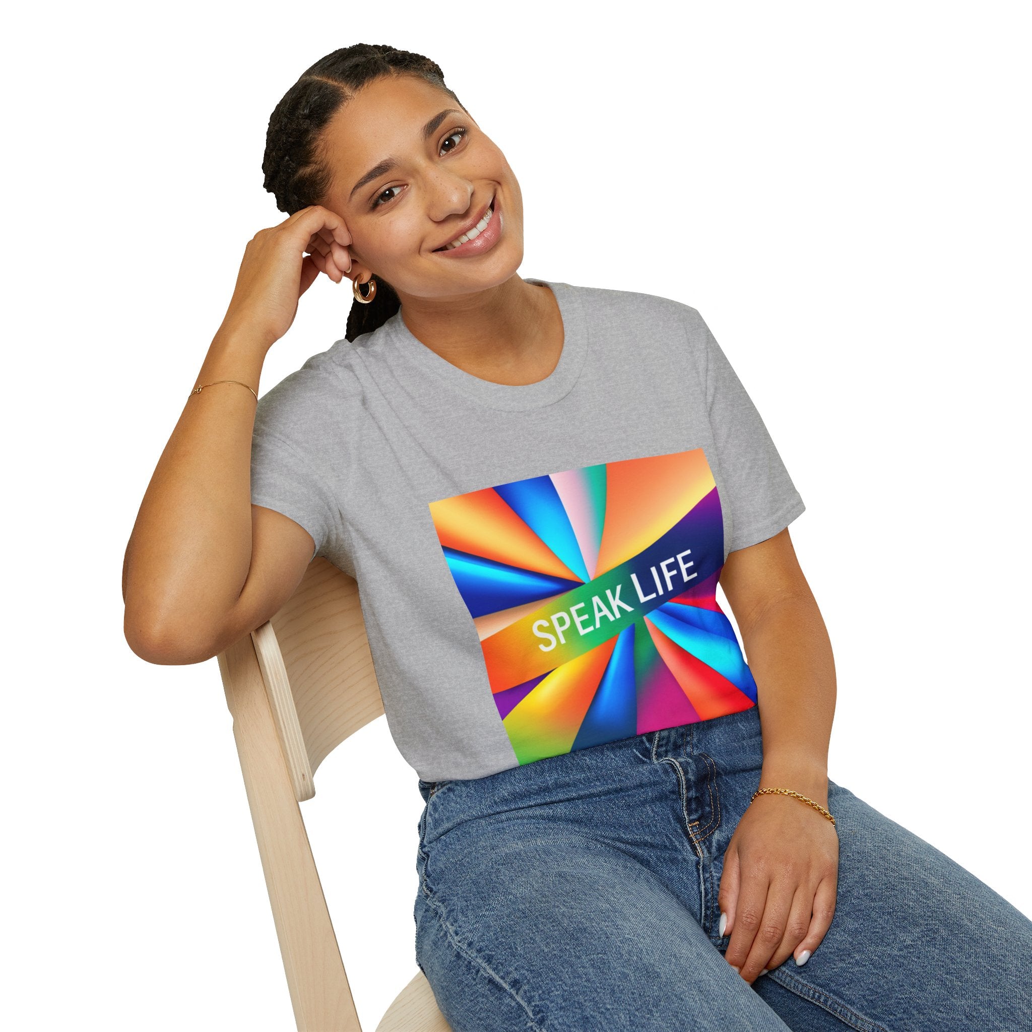 "Speak Life" Kaleidoscope Women's Softstyle T-Shirt
