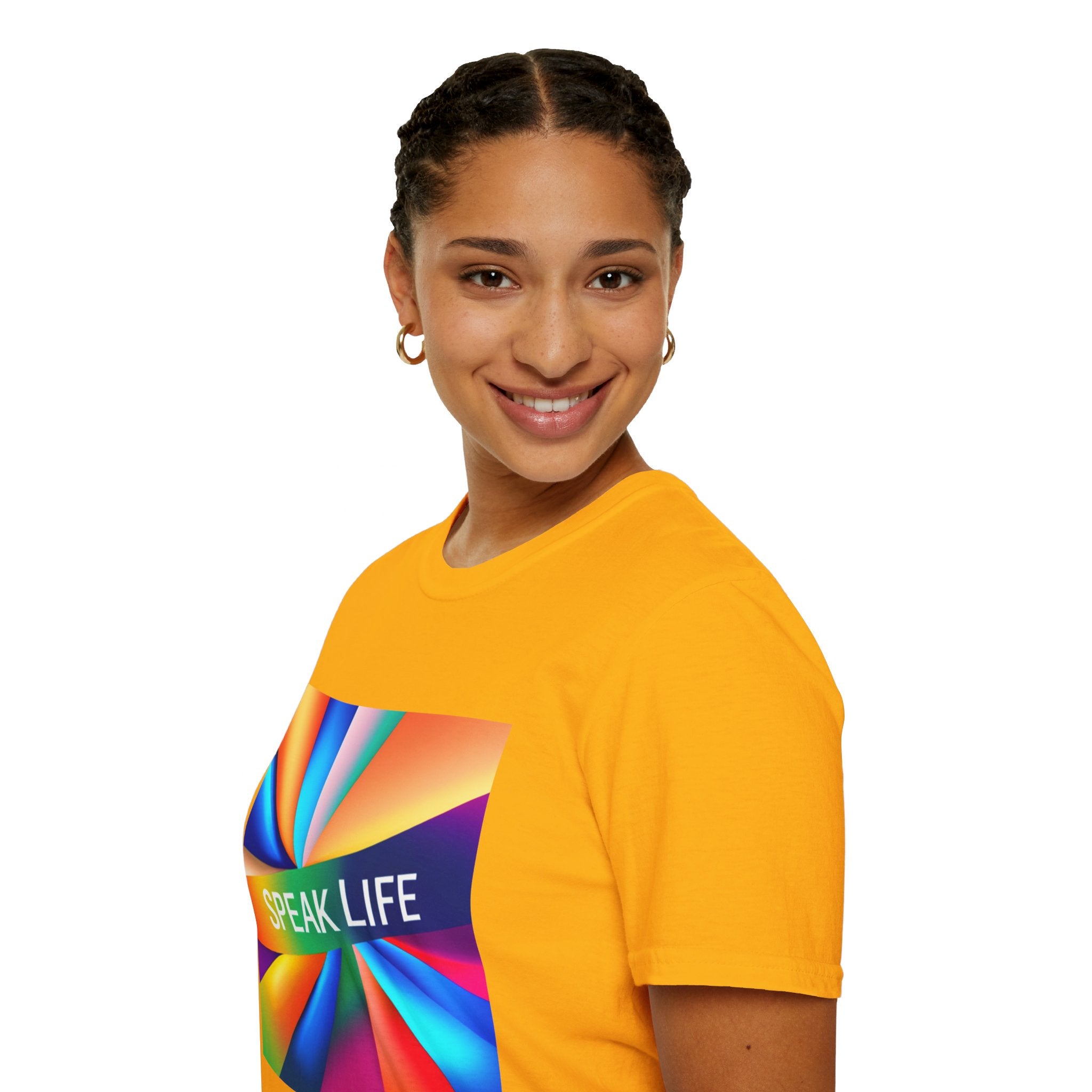 "Speak Life" Kaleidoscope Women's Softstyle T-Shirt