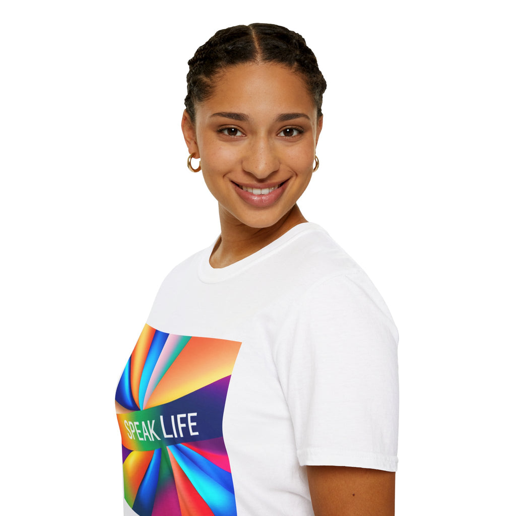 "Speak Life" Kaleidoscope Women's Softstyle T-Shirt