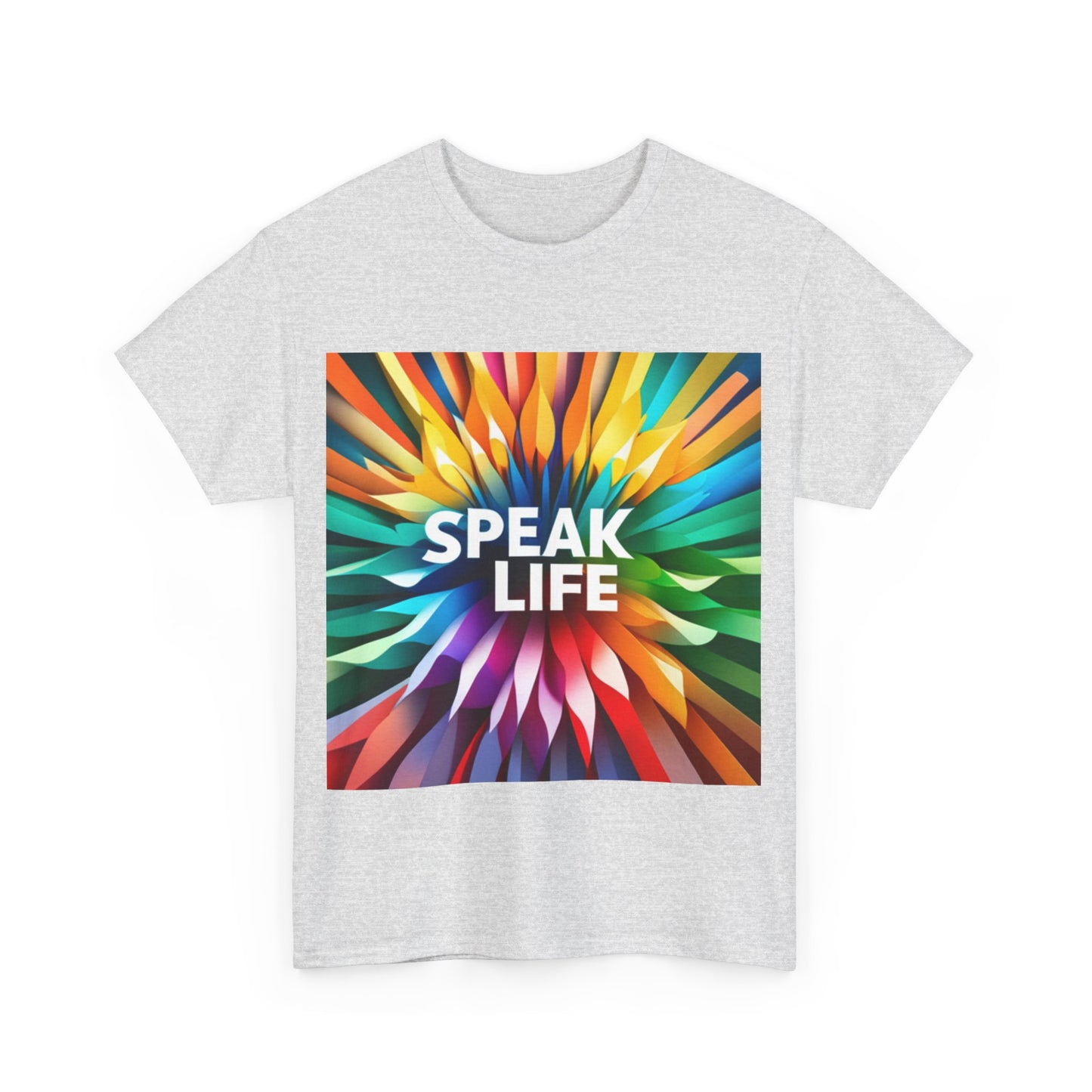 "Speak Life" Burst of Color Unisex Heavy Cotton Tee