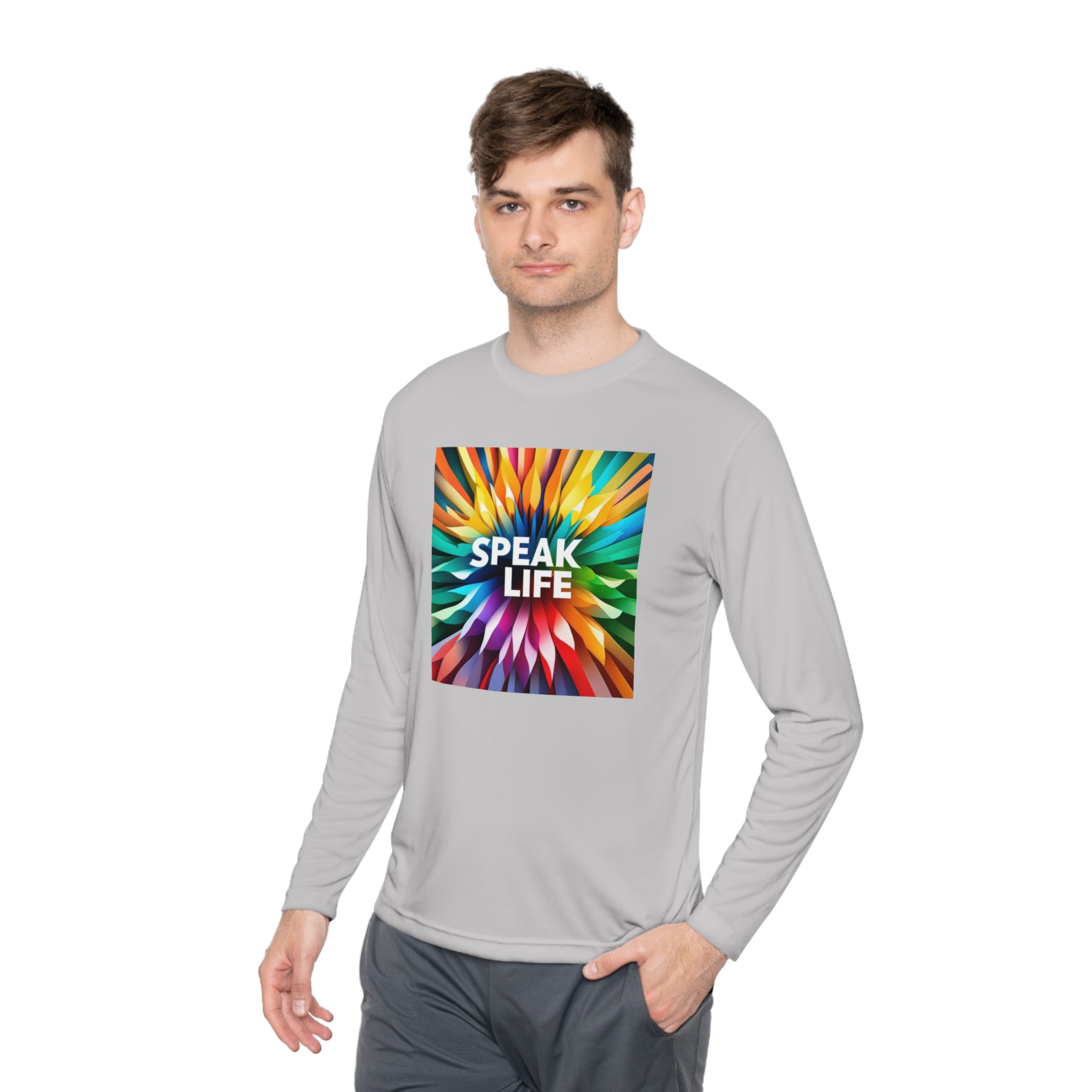"Speak Life" Burst of Color Unisex Lightweight Long Sleeve Tee