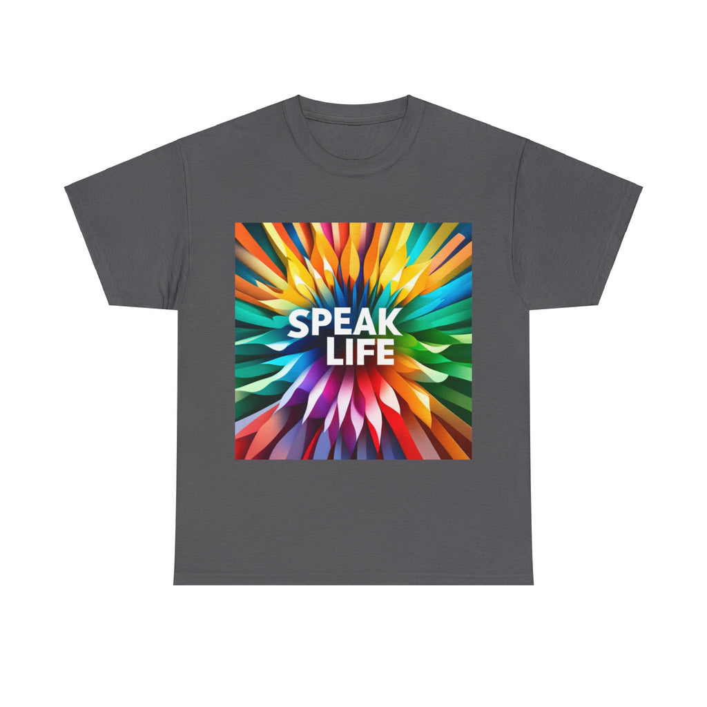 "Speak Life" Burst of Color Unisex Heavy Cotton Tee
