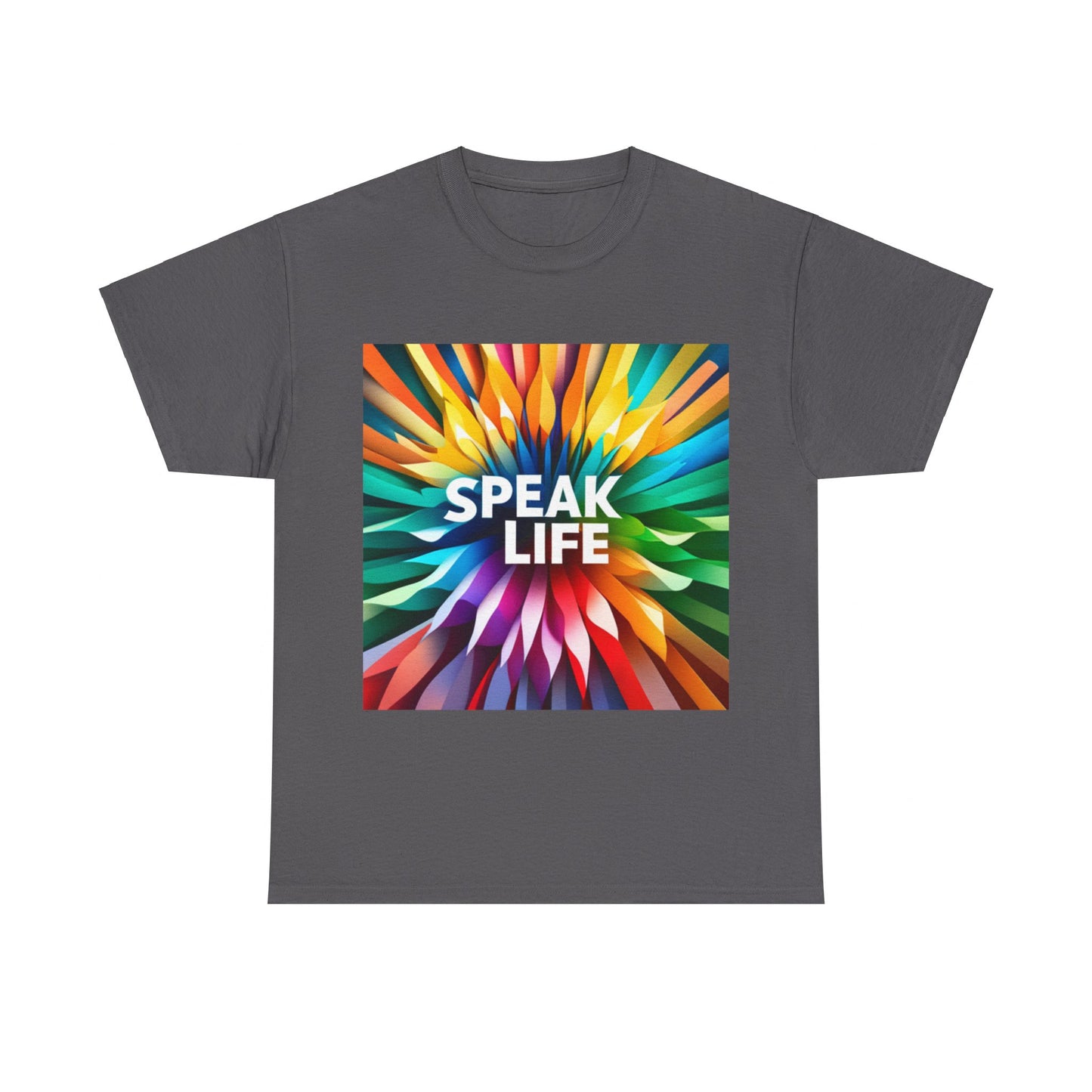 "Speak Life" Burst of Color Unisex Heavy Cotton Tee