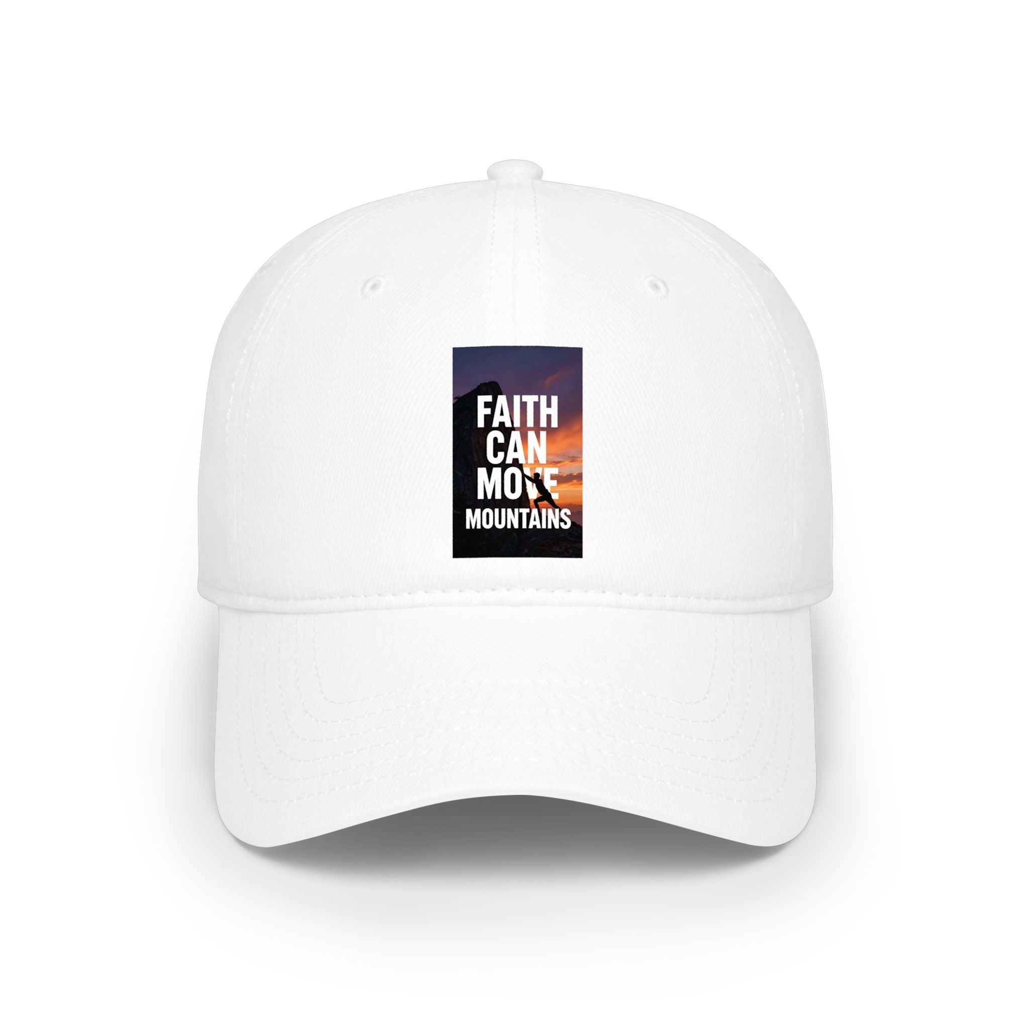 Men's "Faith Can Move Mountains" Low Profile Baseball Cap — Inspirational Christian Hat