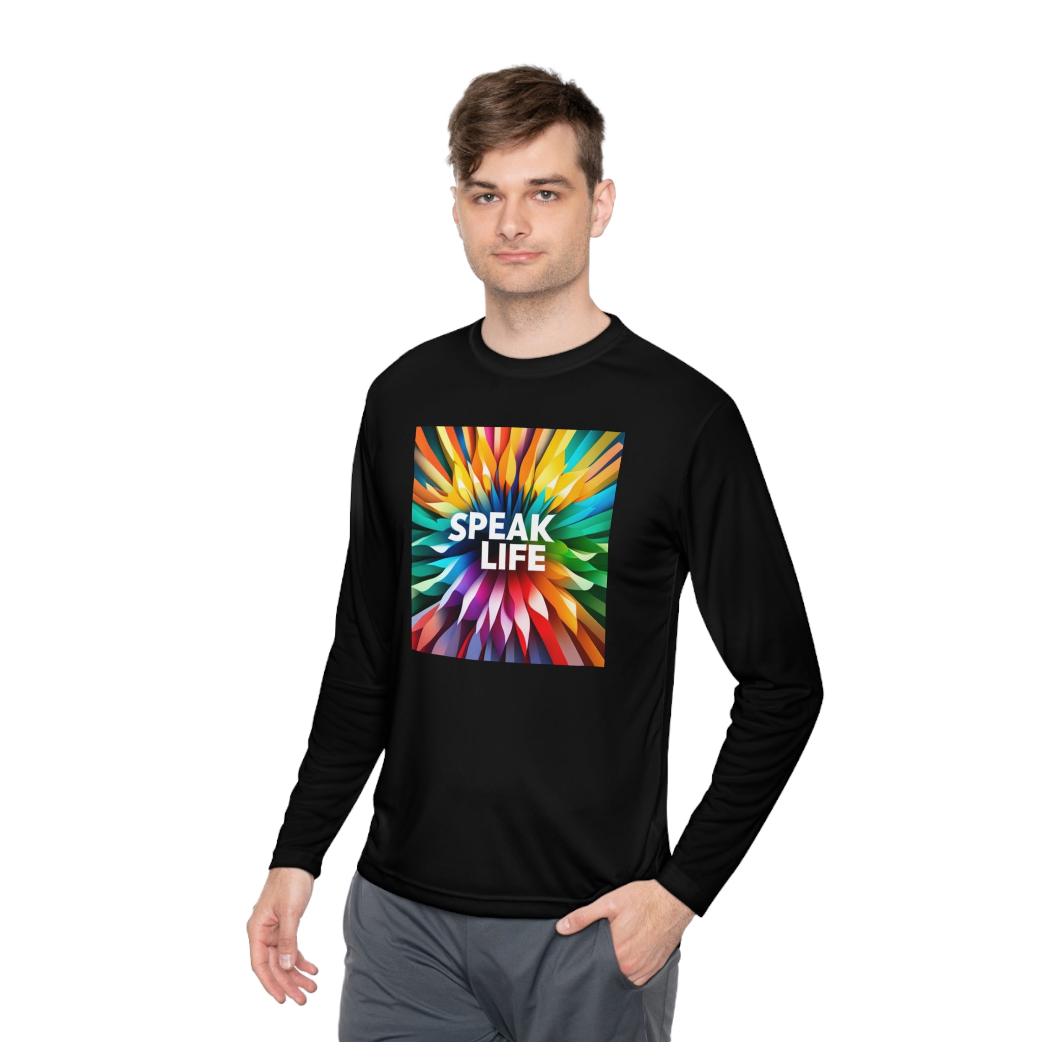 "Speak Life" Burst of Color Unisex Lightweight Long Sleeve Tee