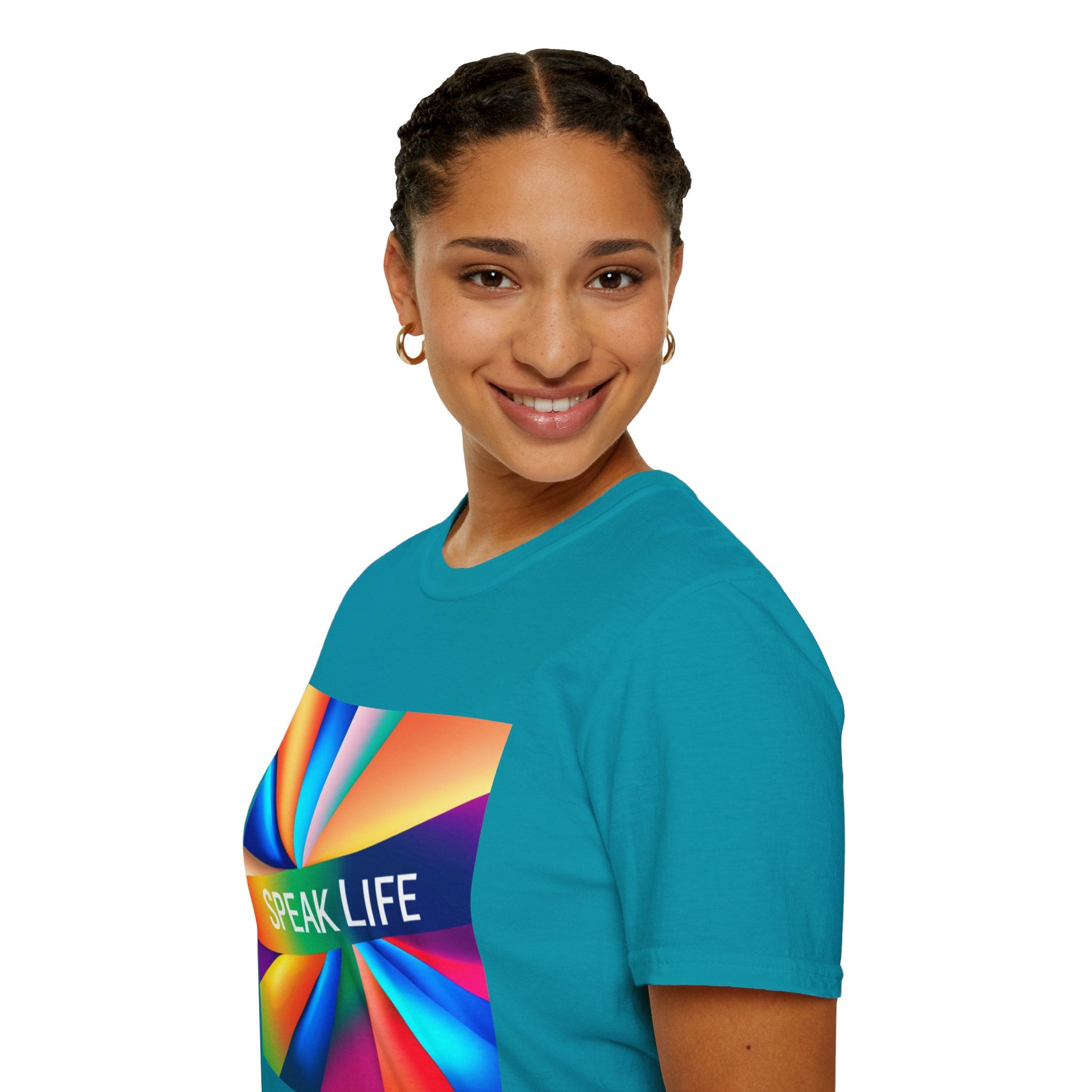 "Speak Life" Kaleidoscope Women's Softstyle T-Shirt