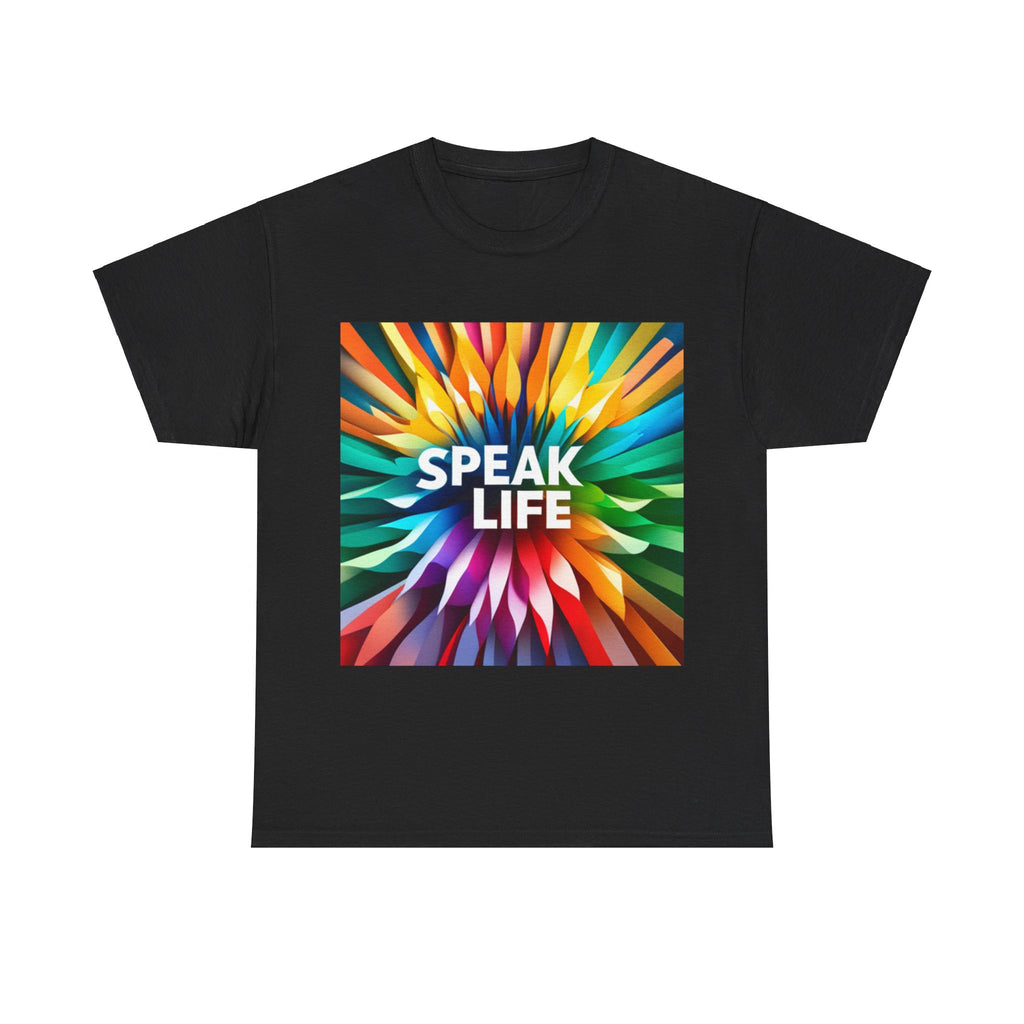 "Speak Life" Burst of Color Unisex Heavy Cotton Tee