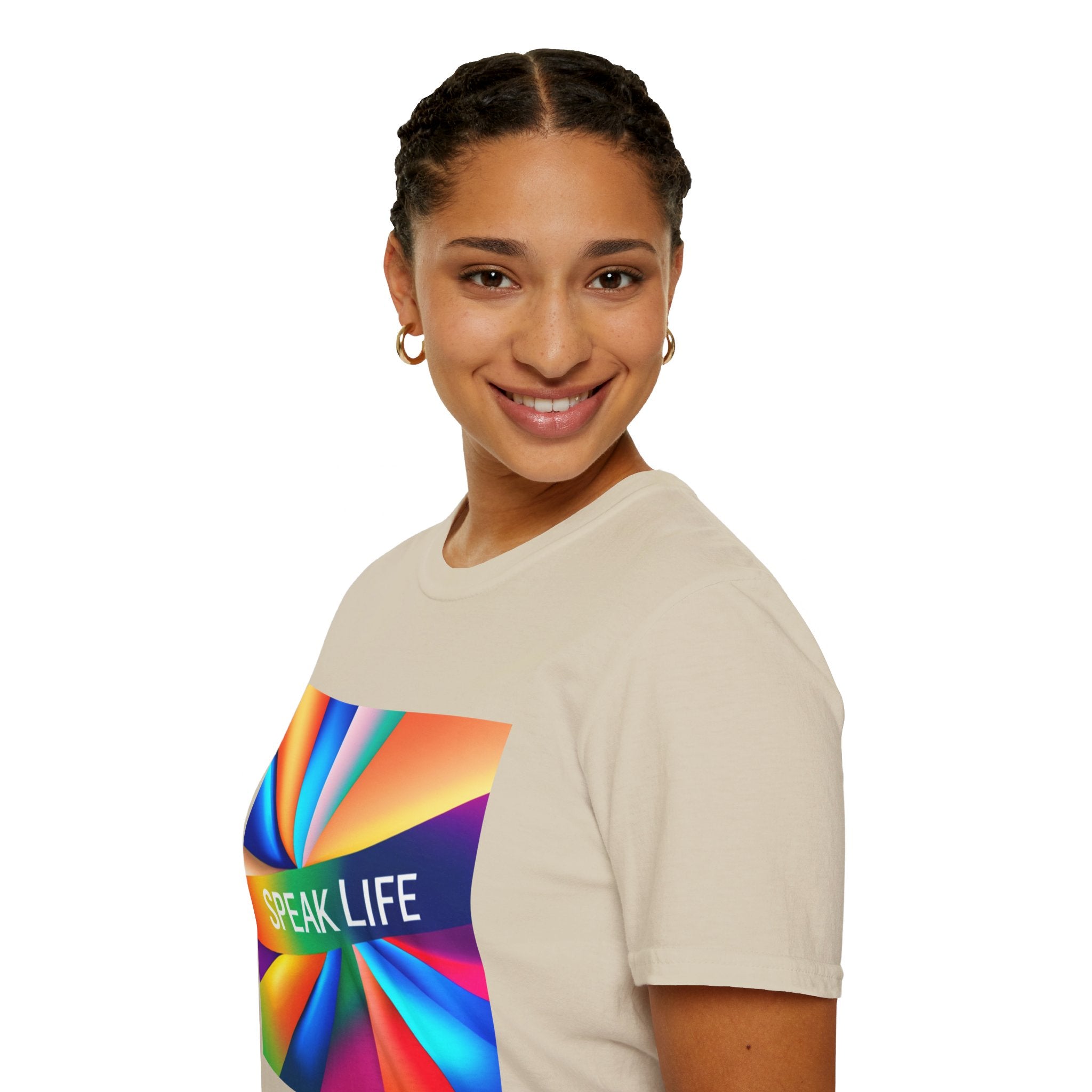 "Speak Life" Kaleidoscope Women's Softstyle T-Shirt