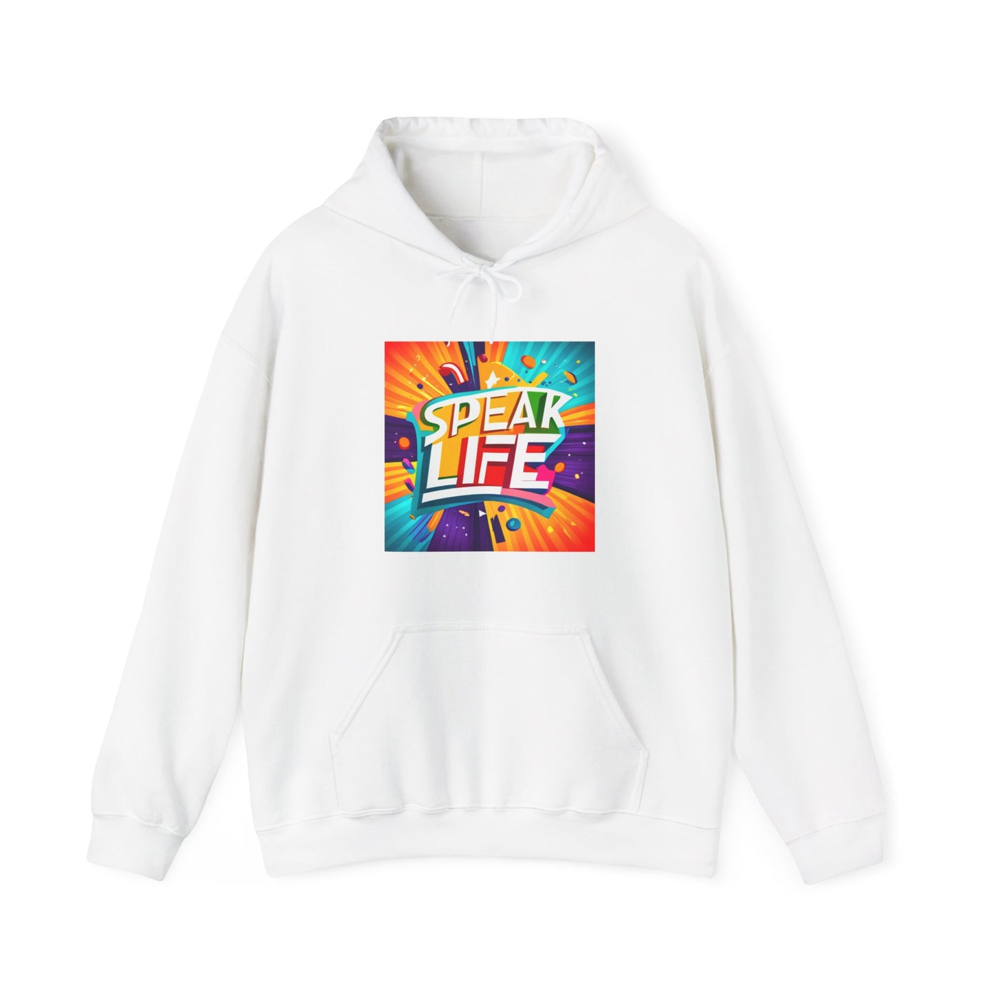 "Speak Life" Paint Splash Unisex Heavy Blend™ Hooded Sweatshirt