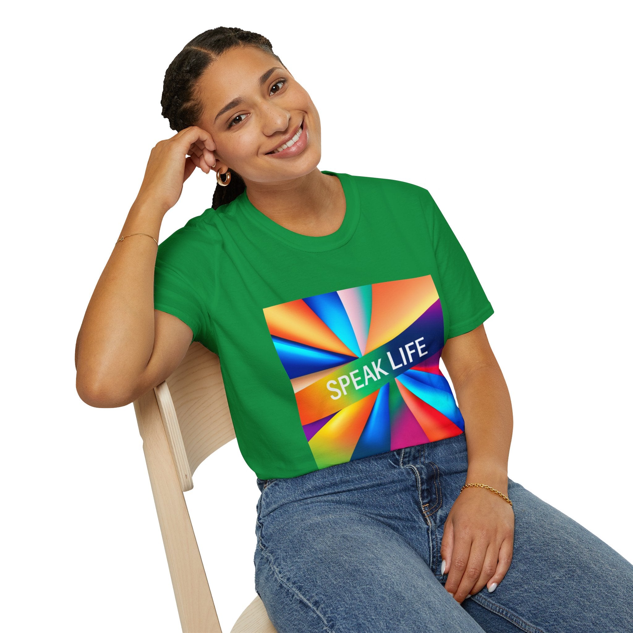 "Speak Life" Kaleidoscope Women's Softstyle T-Shirt