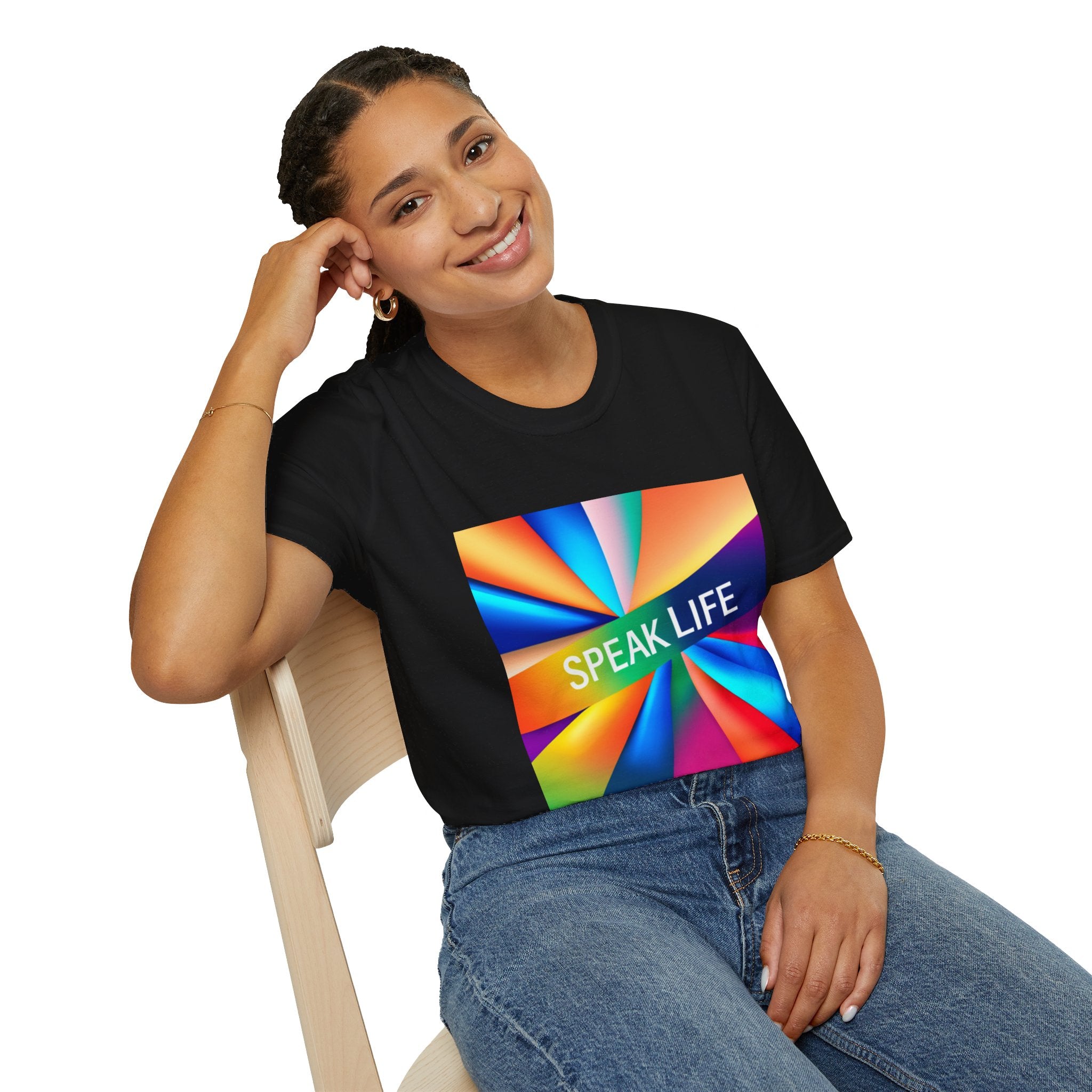 "Speak Life" Kaleidoscope Women's Softstyle T-Shirt