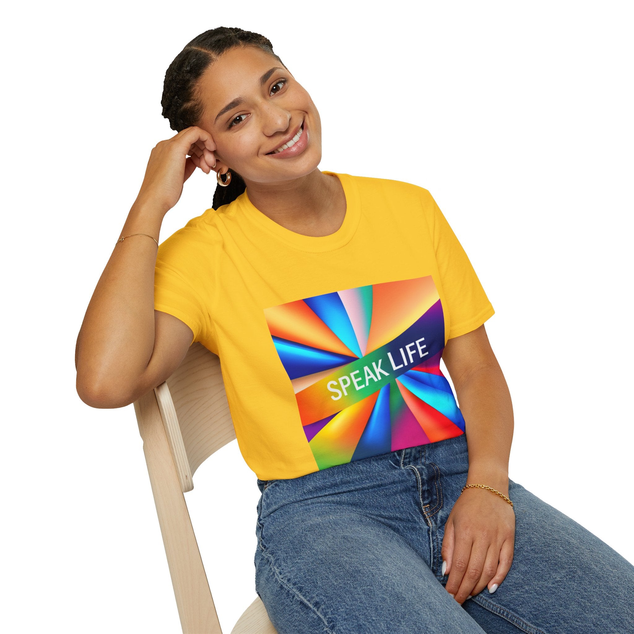 "Speak Life" Kaleidoscope Women's Softstyle T-Shirt