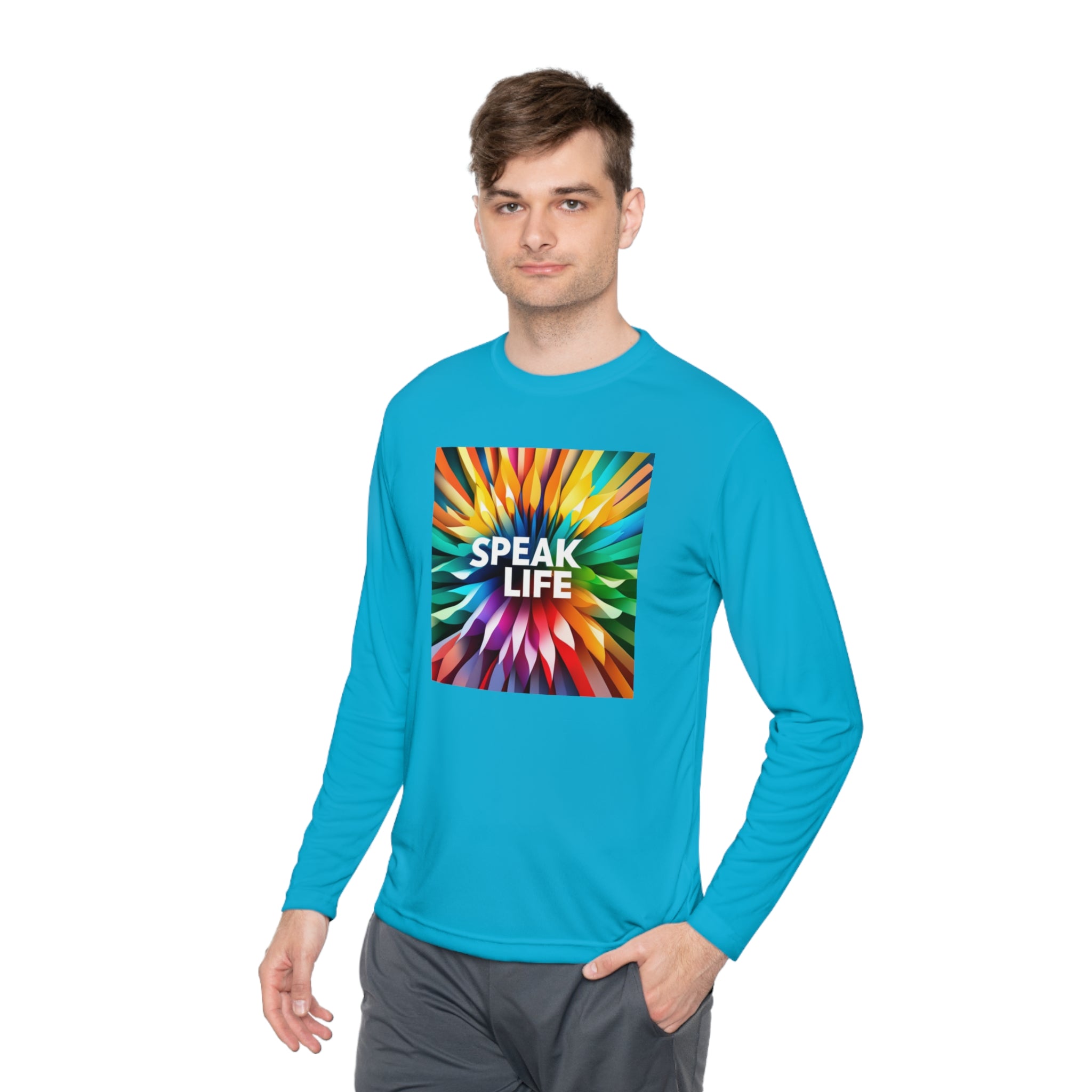 "Speak Life" Burst of Color Unisex Lightweight Long Sleeve Tee