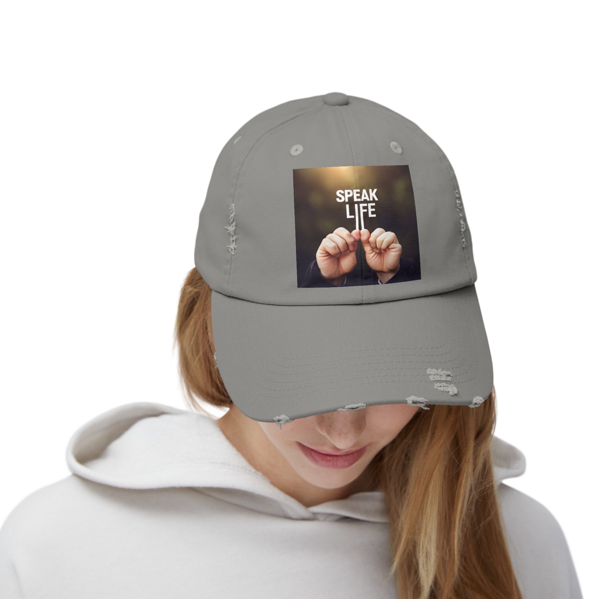 "Speak Life" Unisex Distressed Cap