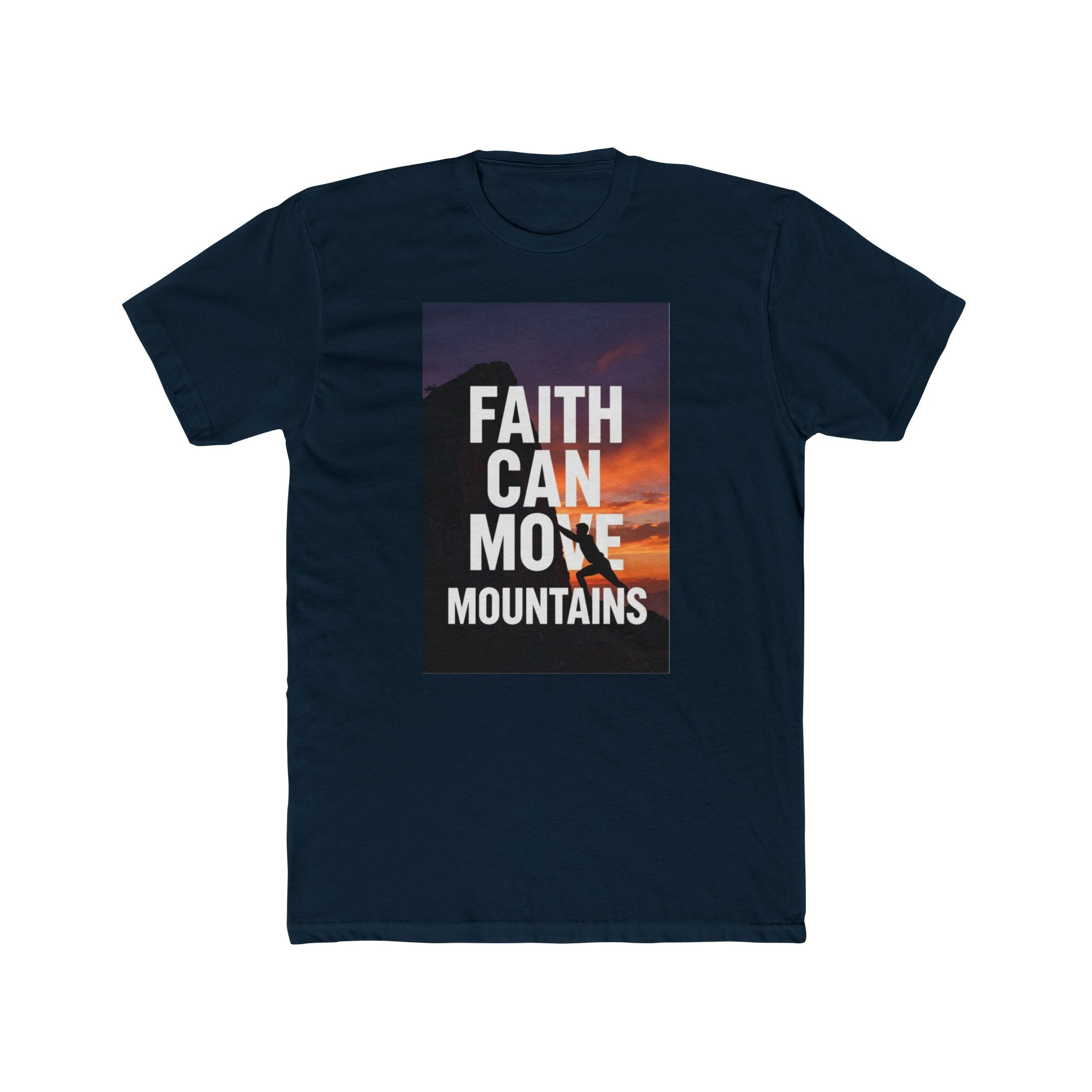 Faith Can Move Mountains T‑Shirt — Inspirational Christian Tee with Mountain Sunset Design