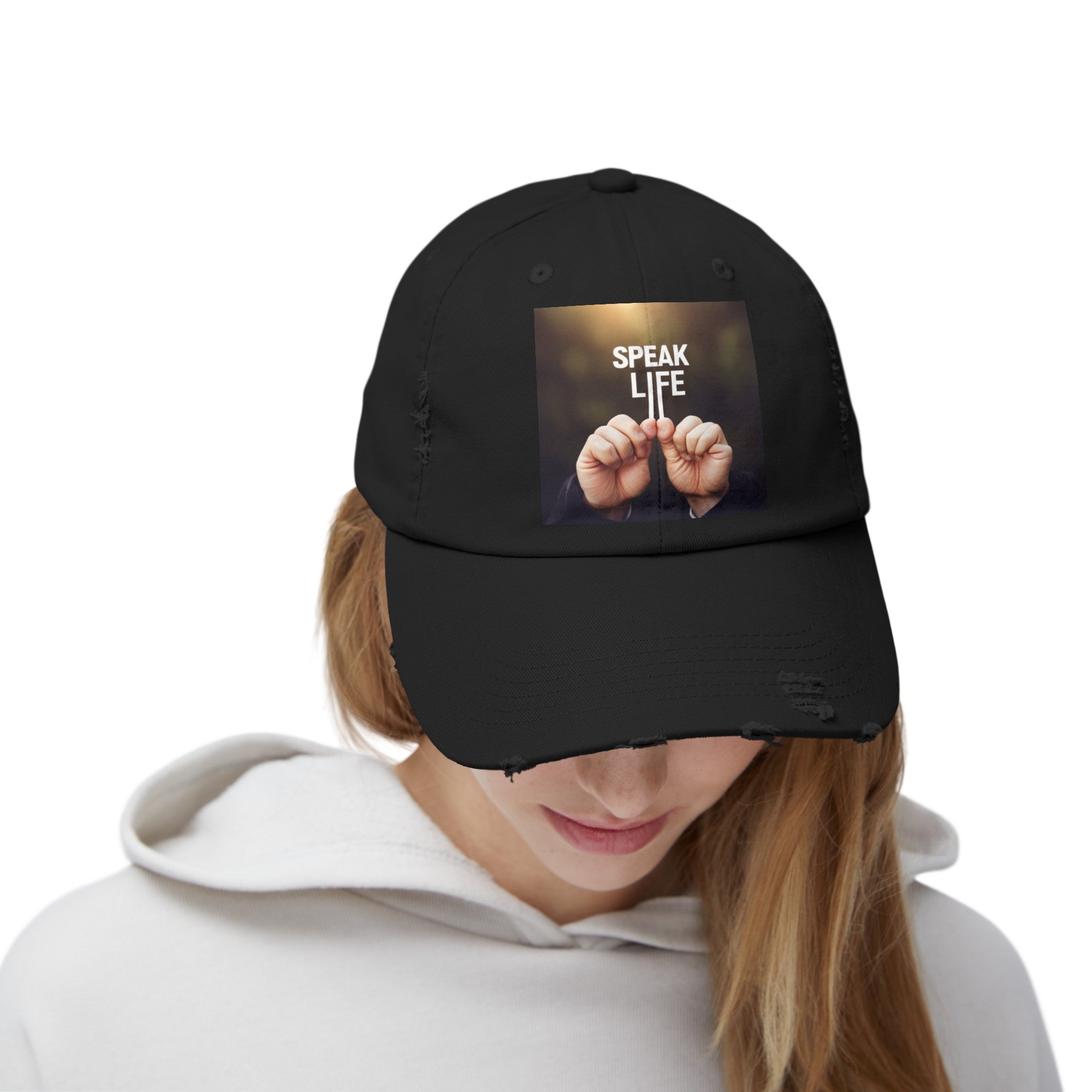 "Speak Life" Unisex Distressed Cap