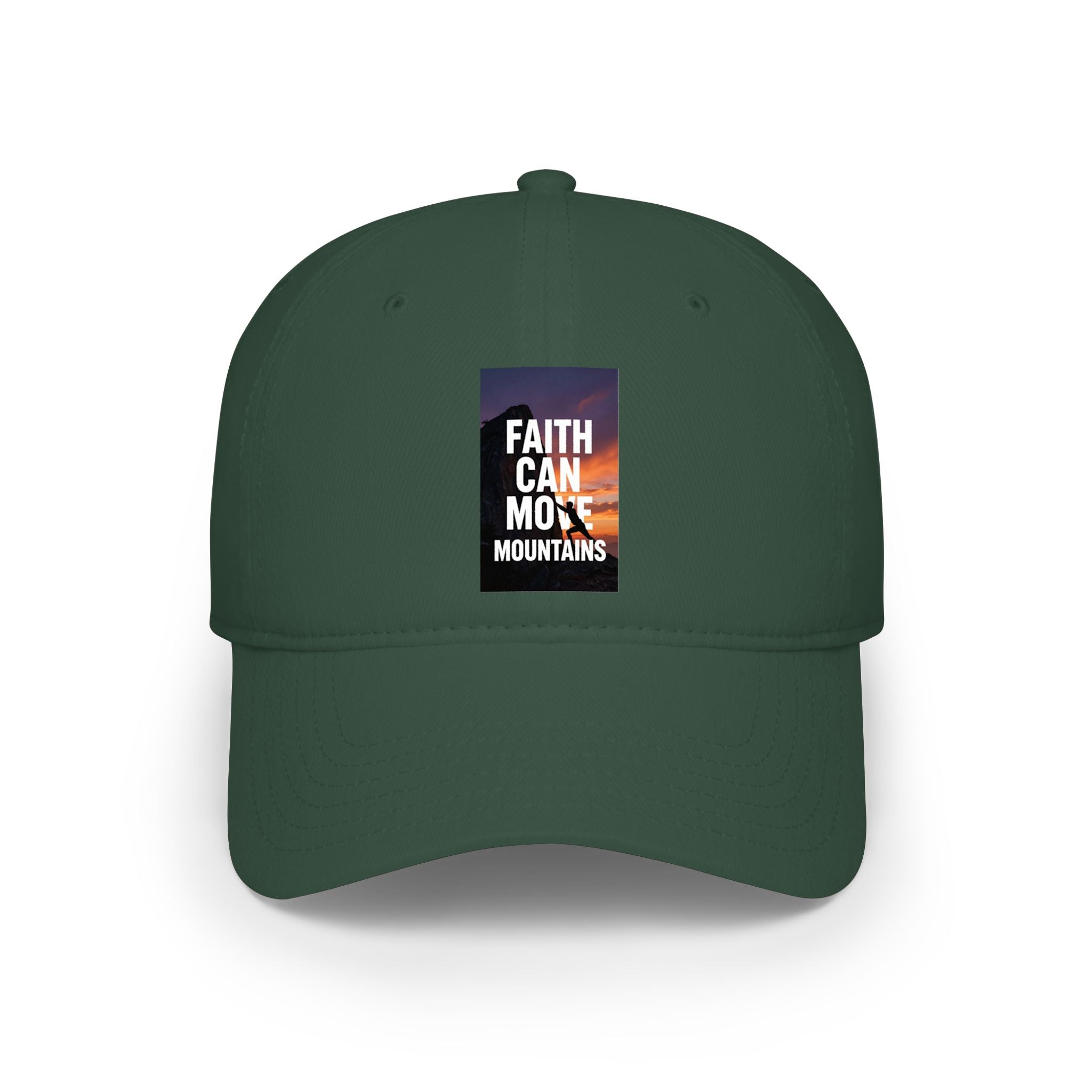 Men's "Faith Can Move Mountains" Low Profile Baseball Cap — Inspirational Christian Hat