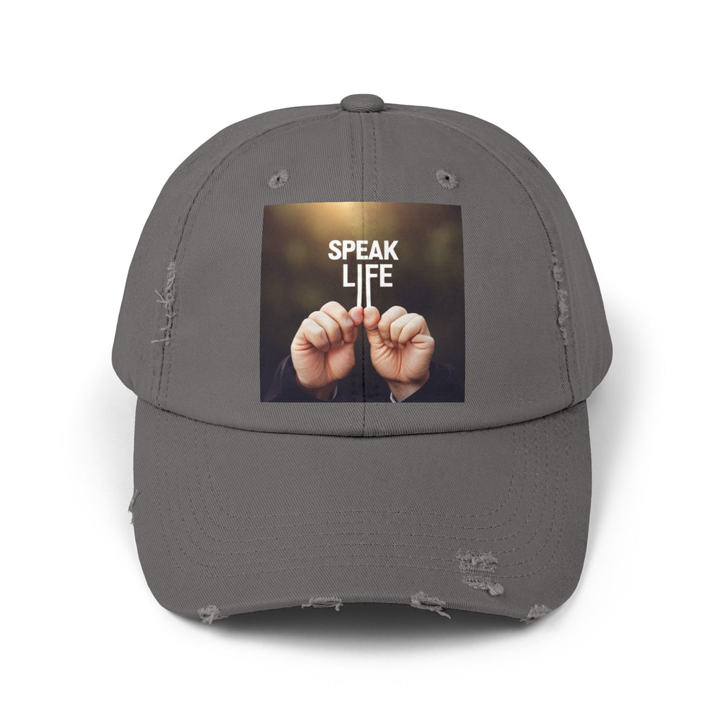 "Speak Life" Unisex Distressed Cap