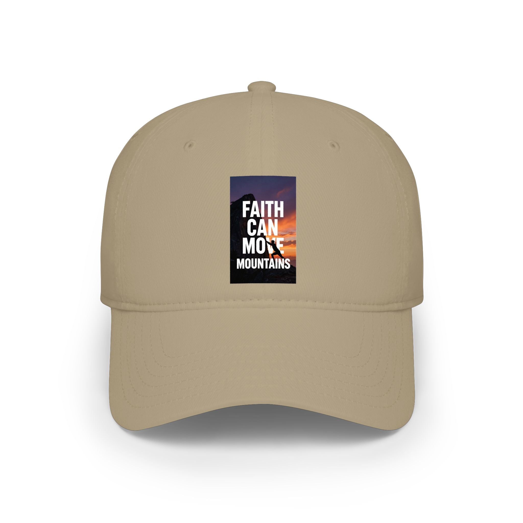 Men's "Faith Can Move Mountains" Low Profile Baseball Cap — Inspirational Christian Hat
