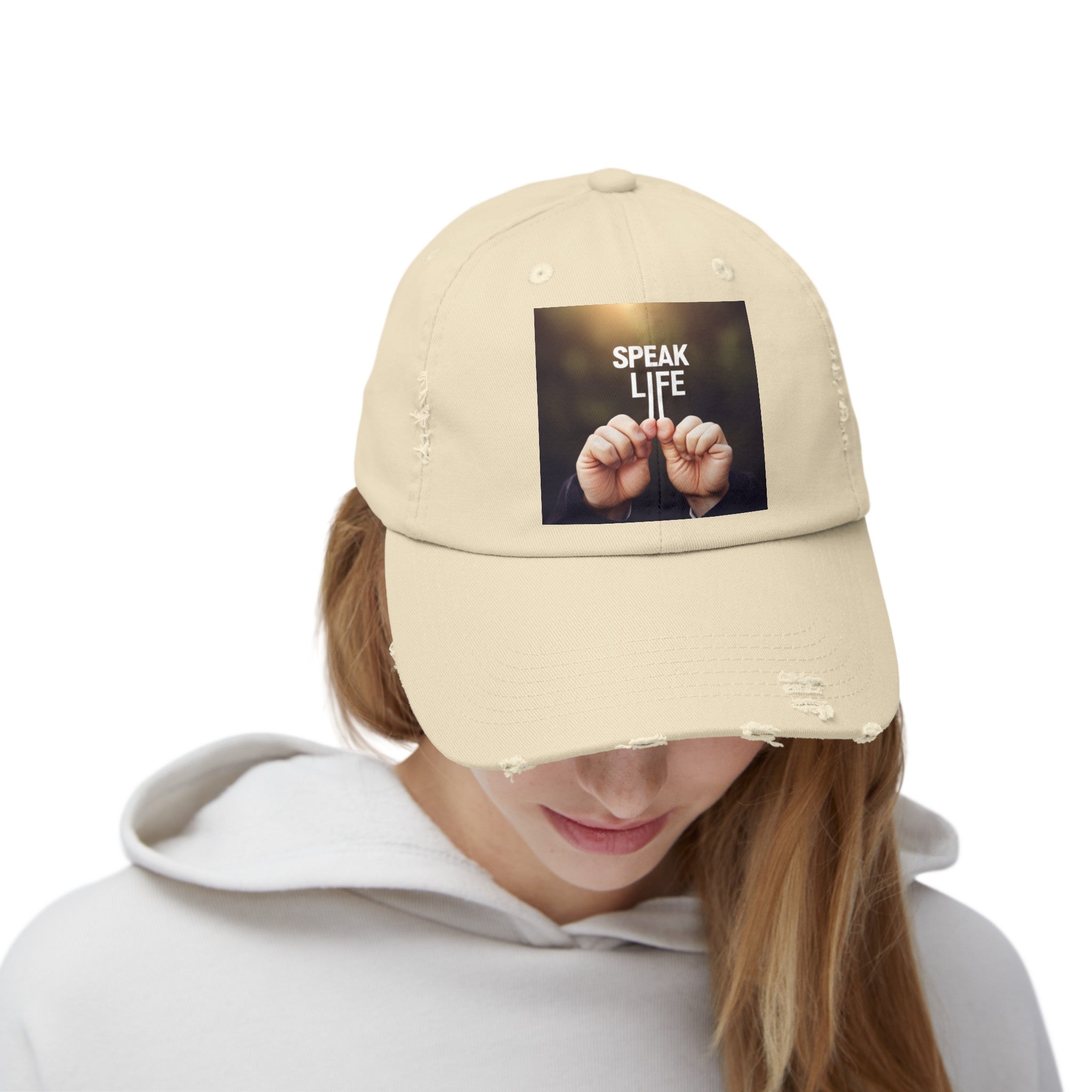"Speak Life" Unisex Distressed Cap