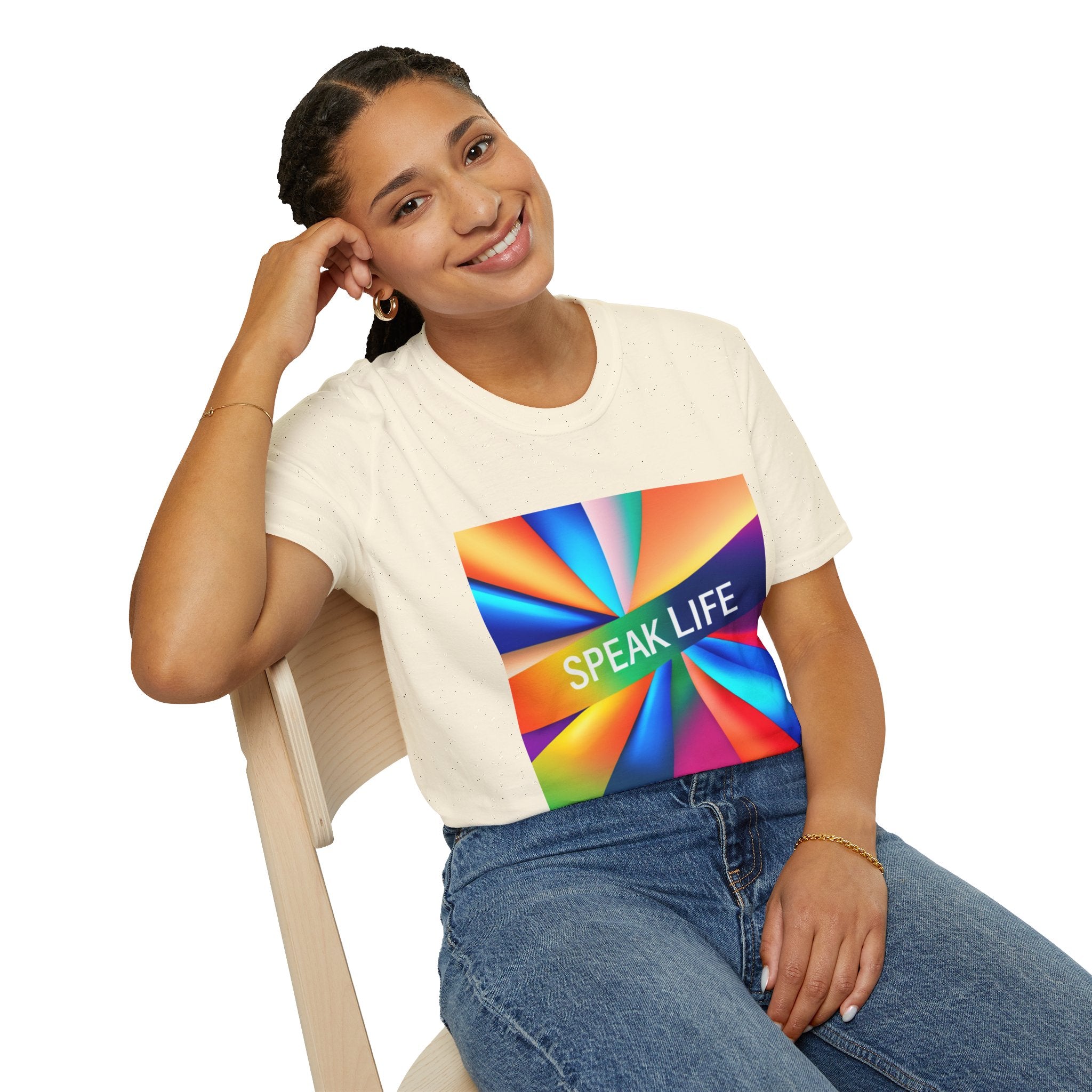 "Speak Life" Kaleidoscope Women's Softstyle T-Shirt