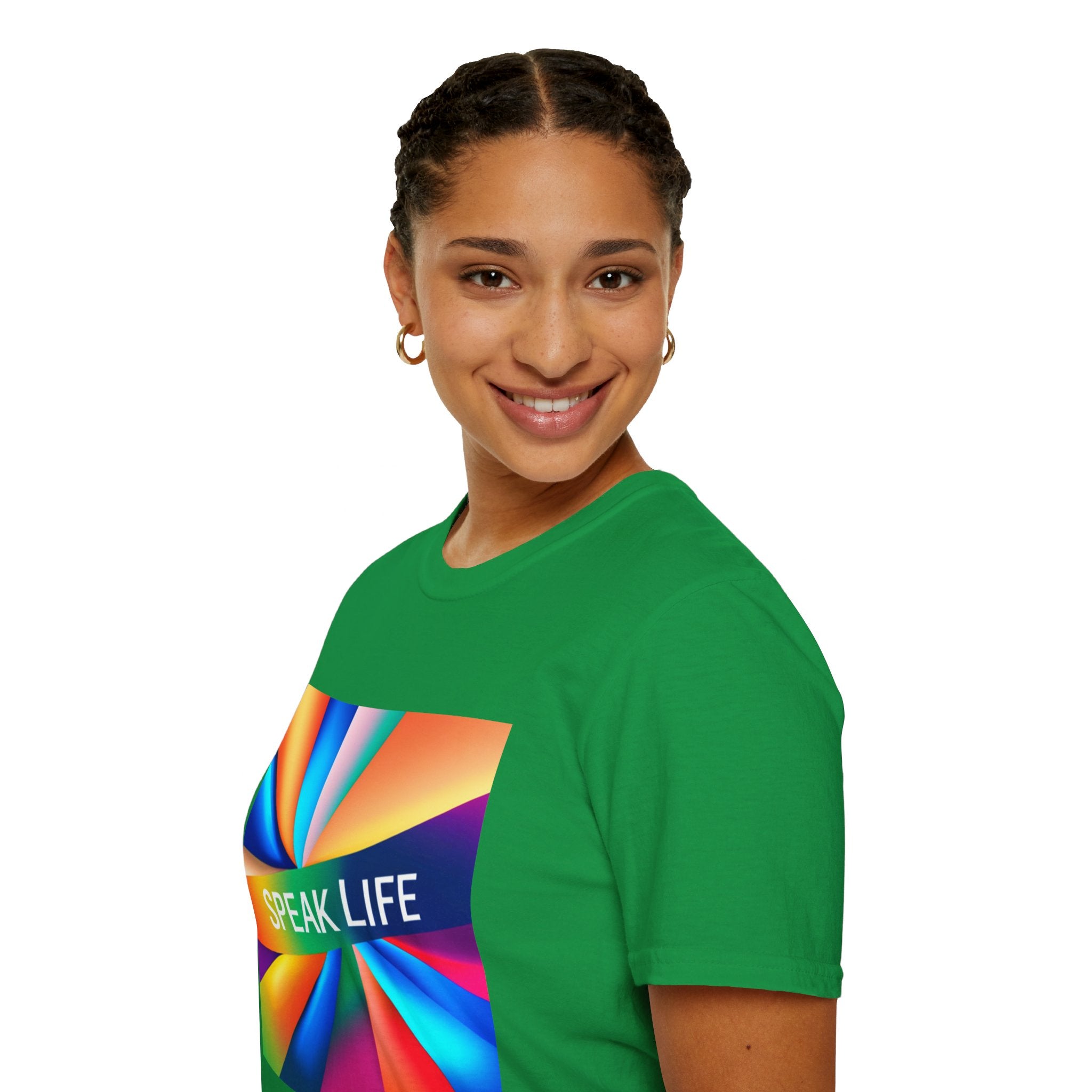 "Speak Life" Kaleidoscope Women's Softstyle T-Shirt