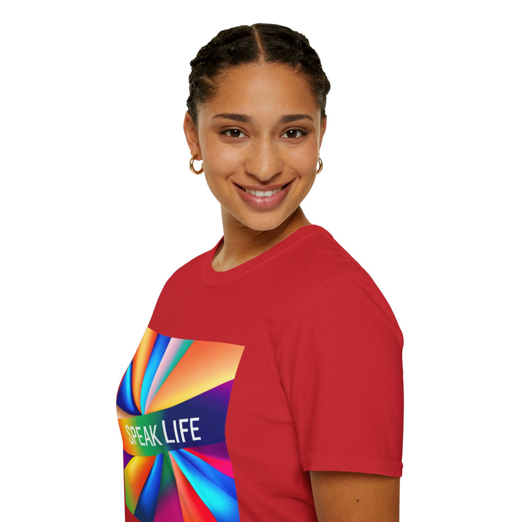 "Speak Life" Kaleidoscope Women's Softstyle T-Shirt