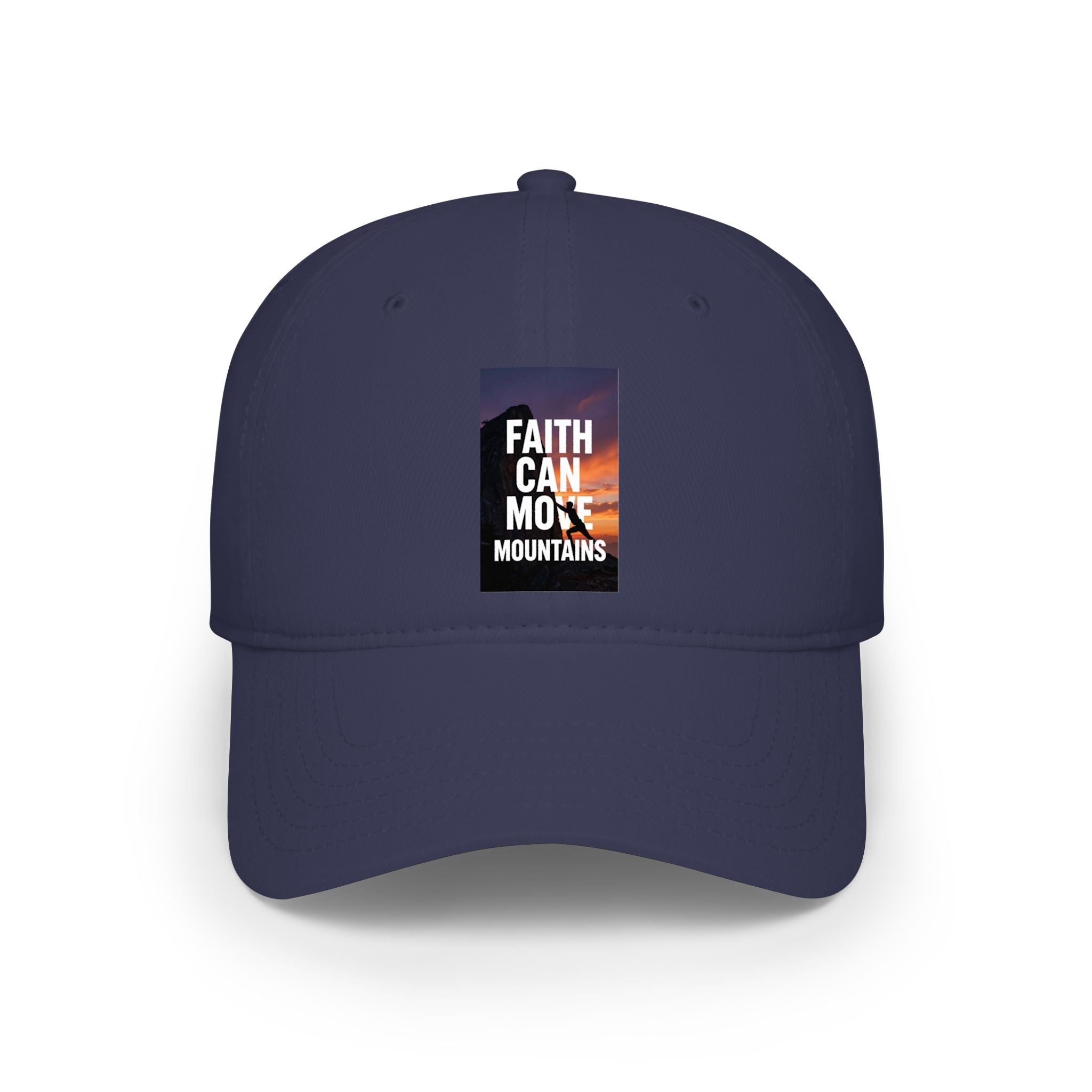 Men's "Faith Can Move Mountains" Low Profile Baseball Cap — Inspirational Christian Hat