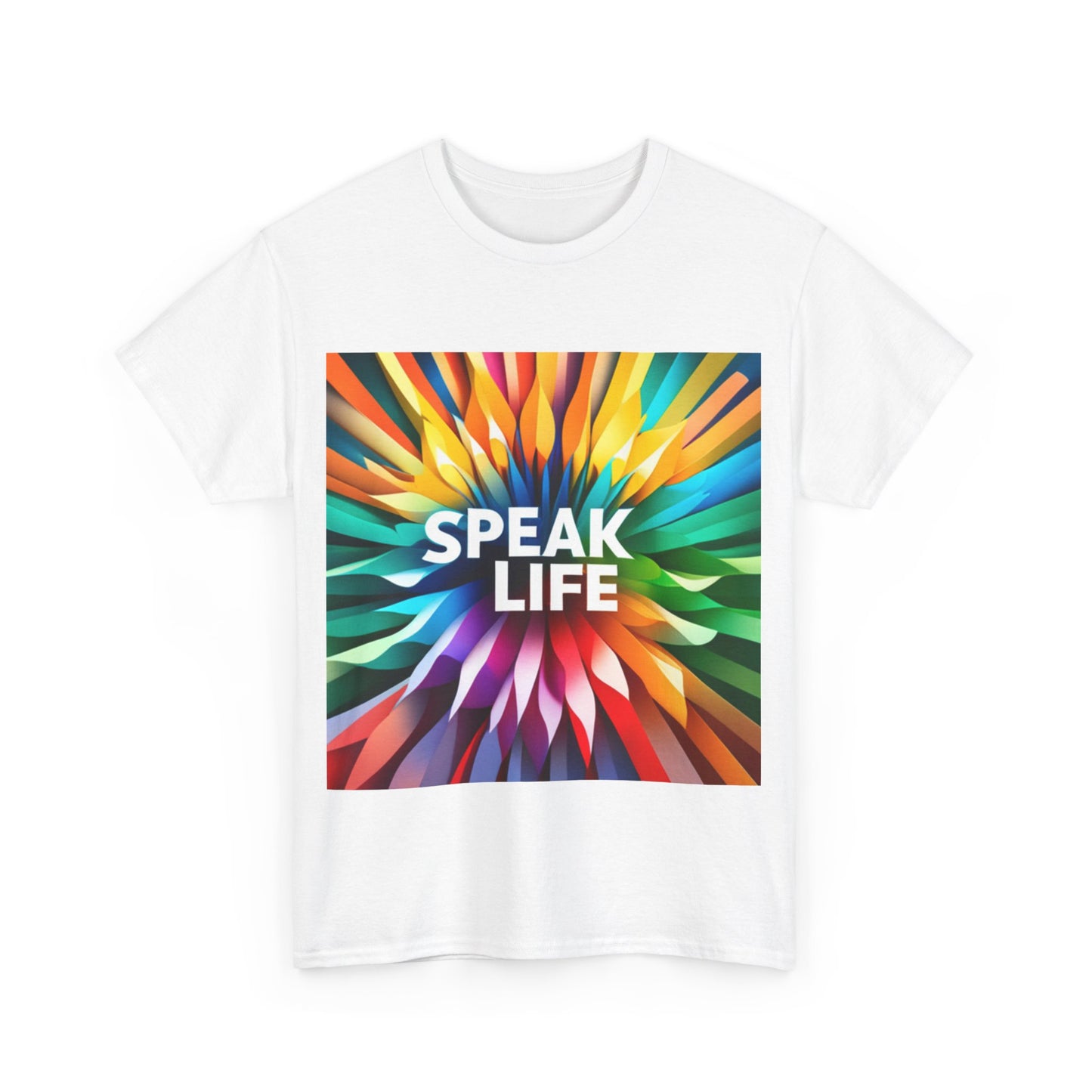 "Speak Life" Burst of Color Unisex Heavy Cotton Tee