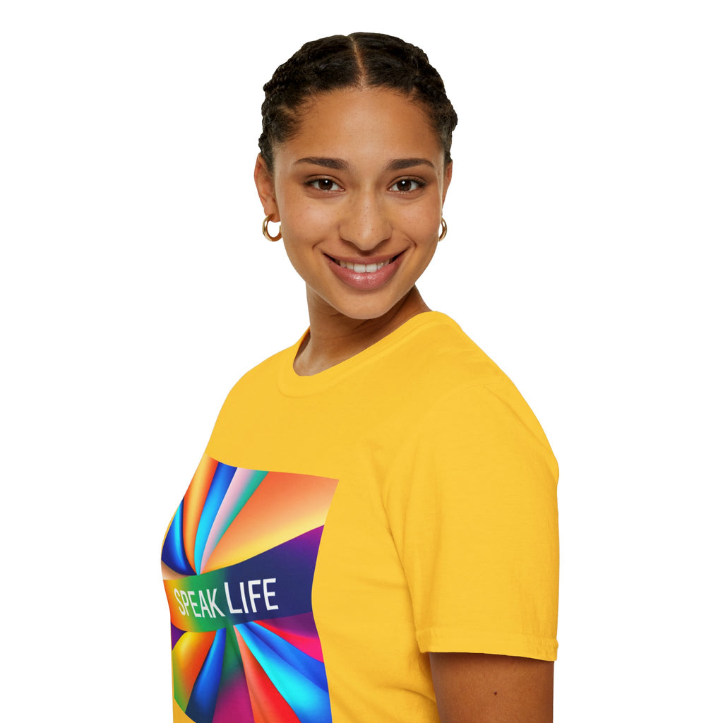 "Speak Life" Kaleidoscope Women's Softstyle T-Shirt