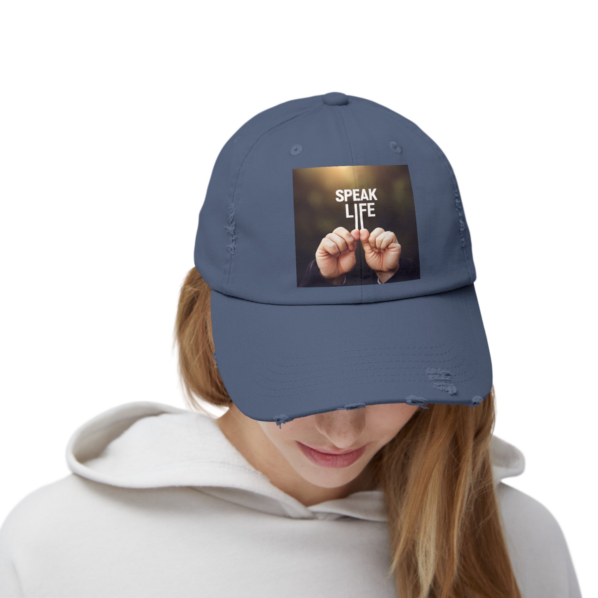 "Speak Life" Unisex Distressed Cap